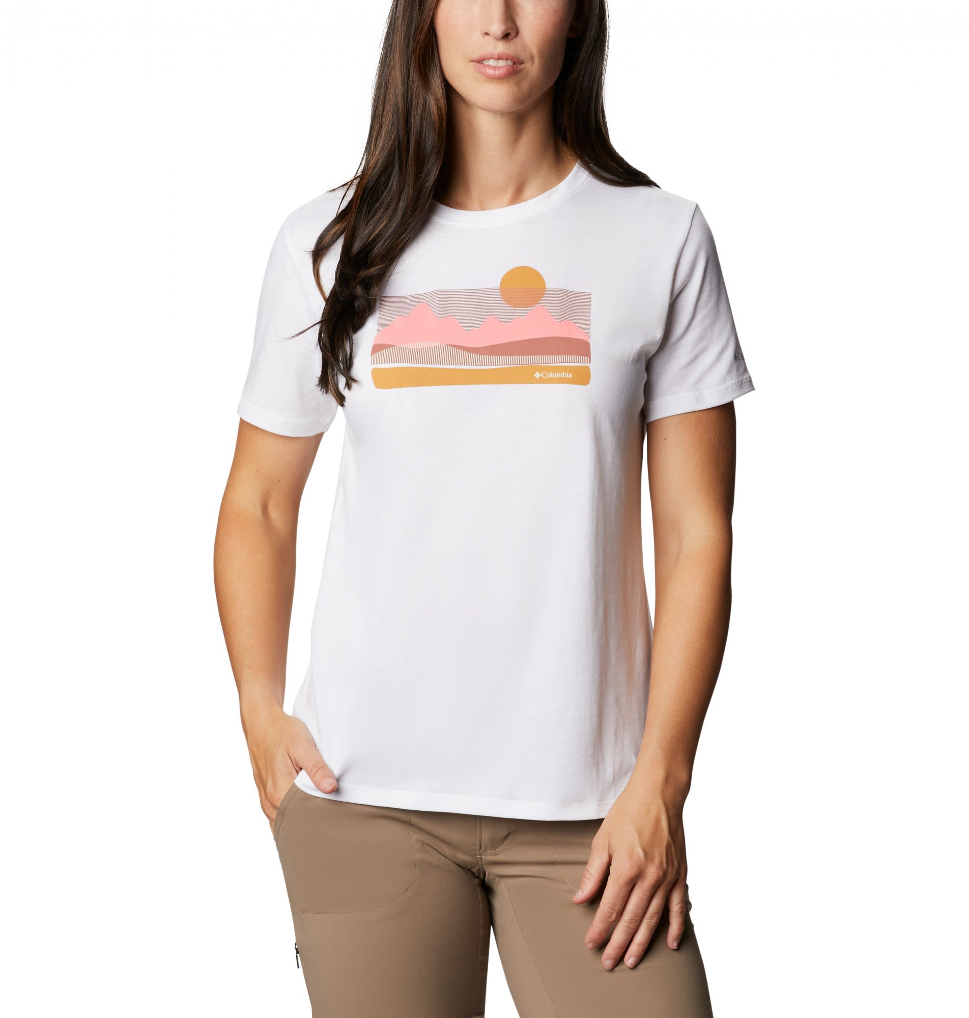 Columbia Sun Trek Short-Sleeve Graphic Tee Weiss- Female T-Shirts- Grsse XS - Farbe White - Painted Hills unter Columbia