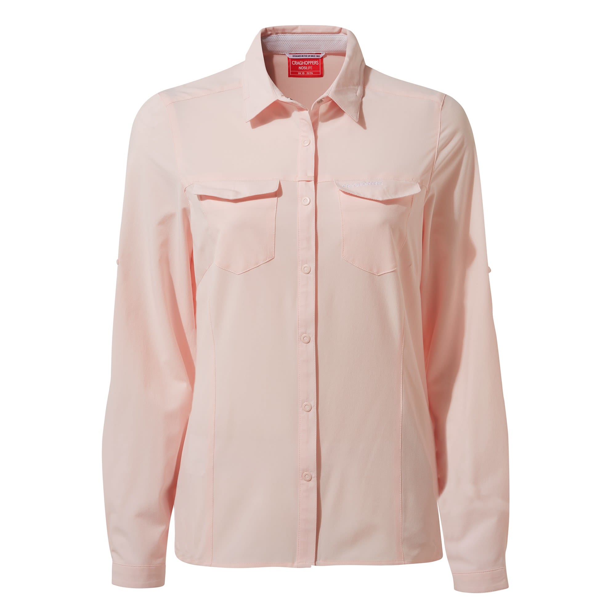 Craghoppers Nosilife Pro III Langarm Bluse Pink- Female Daunen Langarm-Hemden- Grsse 40 - 14 - Farbe Seashell Pink
