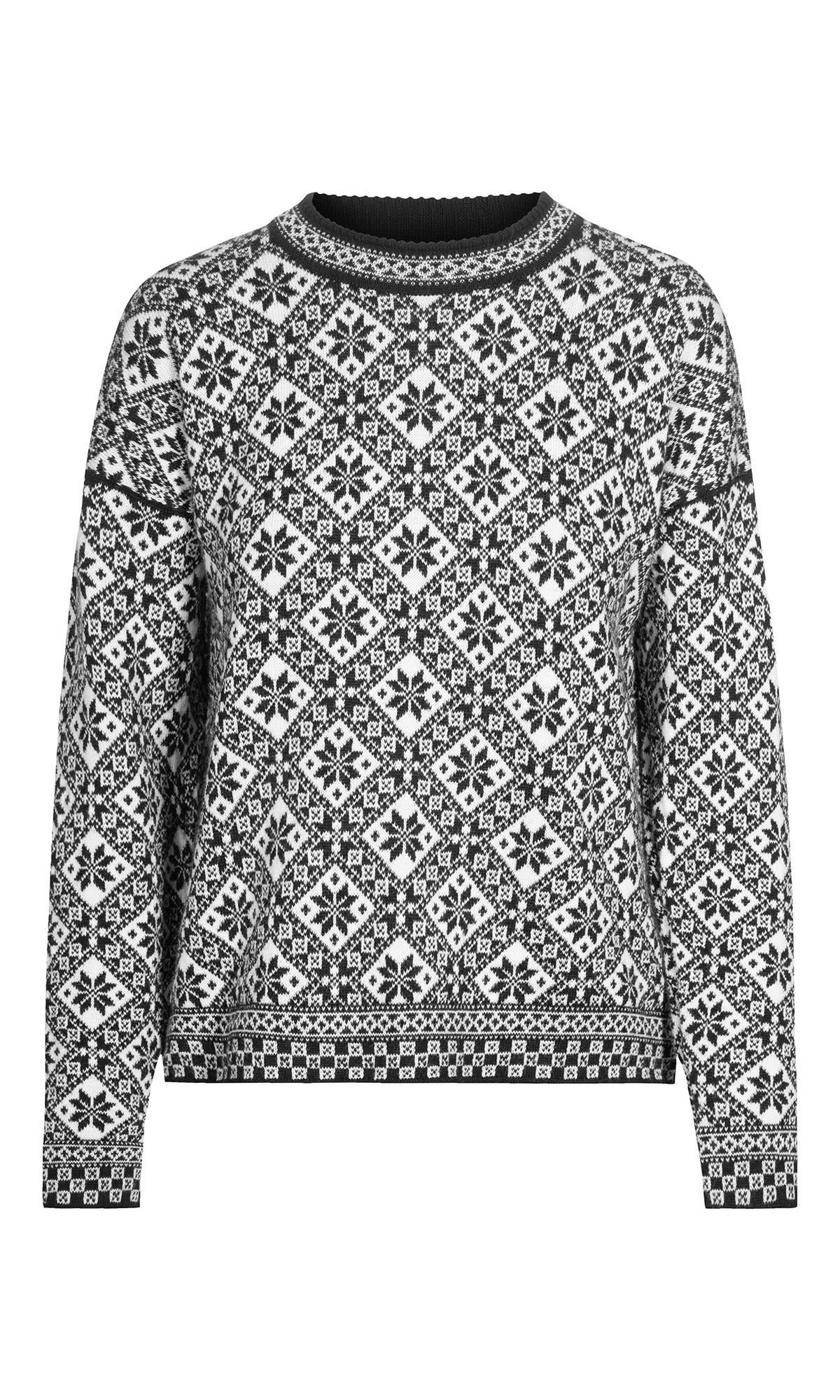 Dale Of Norway Bjoroy Sweater Schwarz- Female Merino Sweaters und Hoodies- Grsse XS - Farbe Black - Offwhite - Raspberry