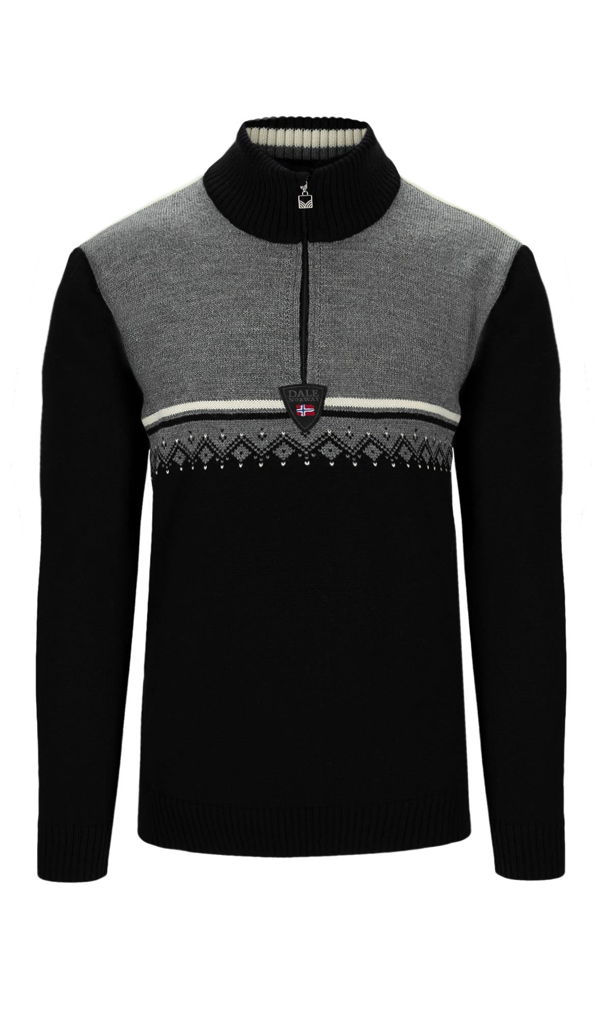 Dale Of Norway Lahti Sweater Schwarz- Male Merino Sweaters und Hoodies- Grsse S - Farbe Black - Smoke - Offwhite