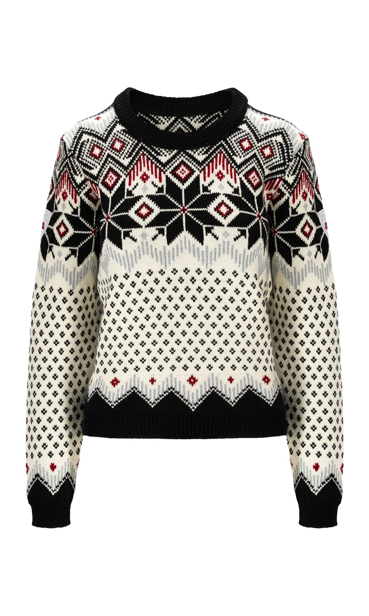 Dale Of Norway Vilja Sweater Schwarz- Female Merino Sweaters und Hoodies- Grsse XS - Farbe Black - Offwhite - Red Rose