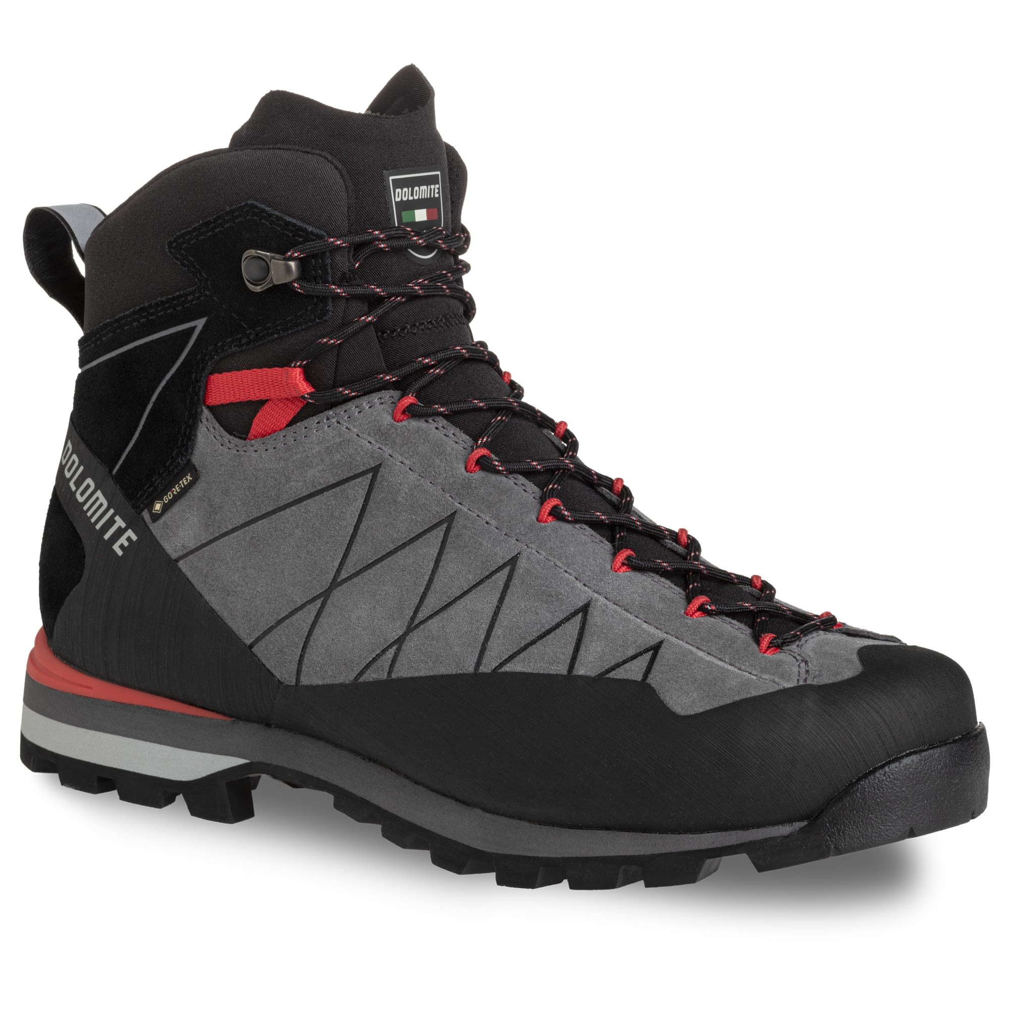 Dolomite Crodarossa HI Gtx(R)(R) Grau- Male Gore-Tex(R) Hiking- und Approach-Schuhe- Grsse EU 40 - Farbe Gunmetal Grey - Fiery Red