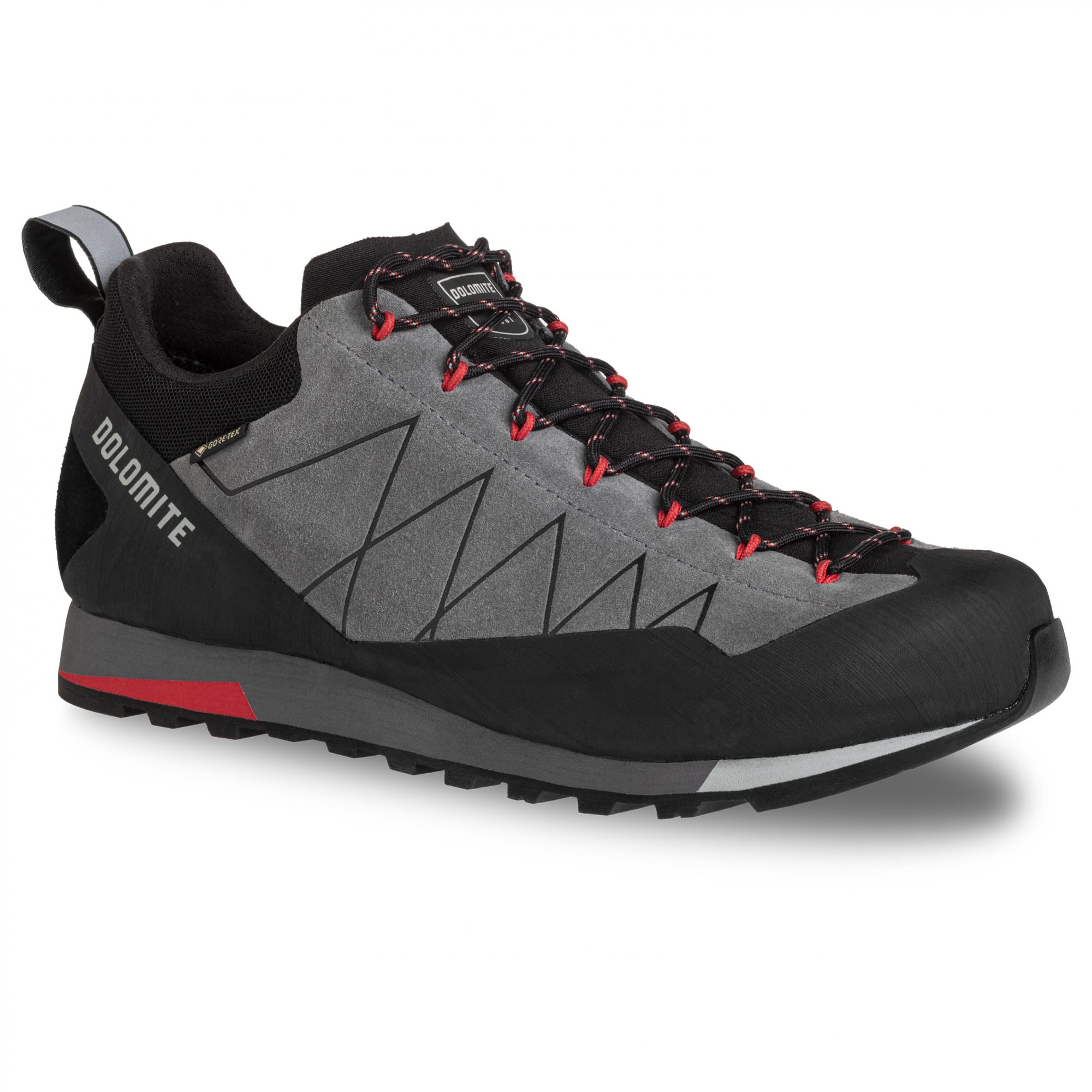 Dolomite Crodarossa Low Gtx(R)(R) Grau- Male Gore-Tex(R) Hiking- und Approach-Schuhe- Grsse EU 39-5 - Farbe Gunmetal Grey - Fiery Red