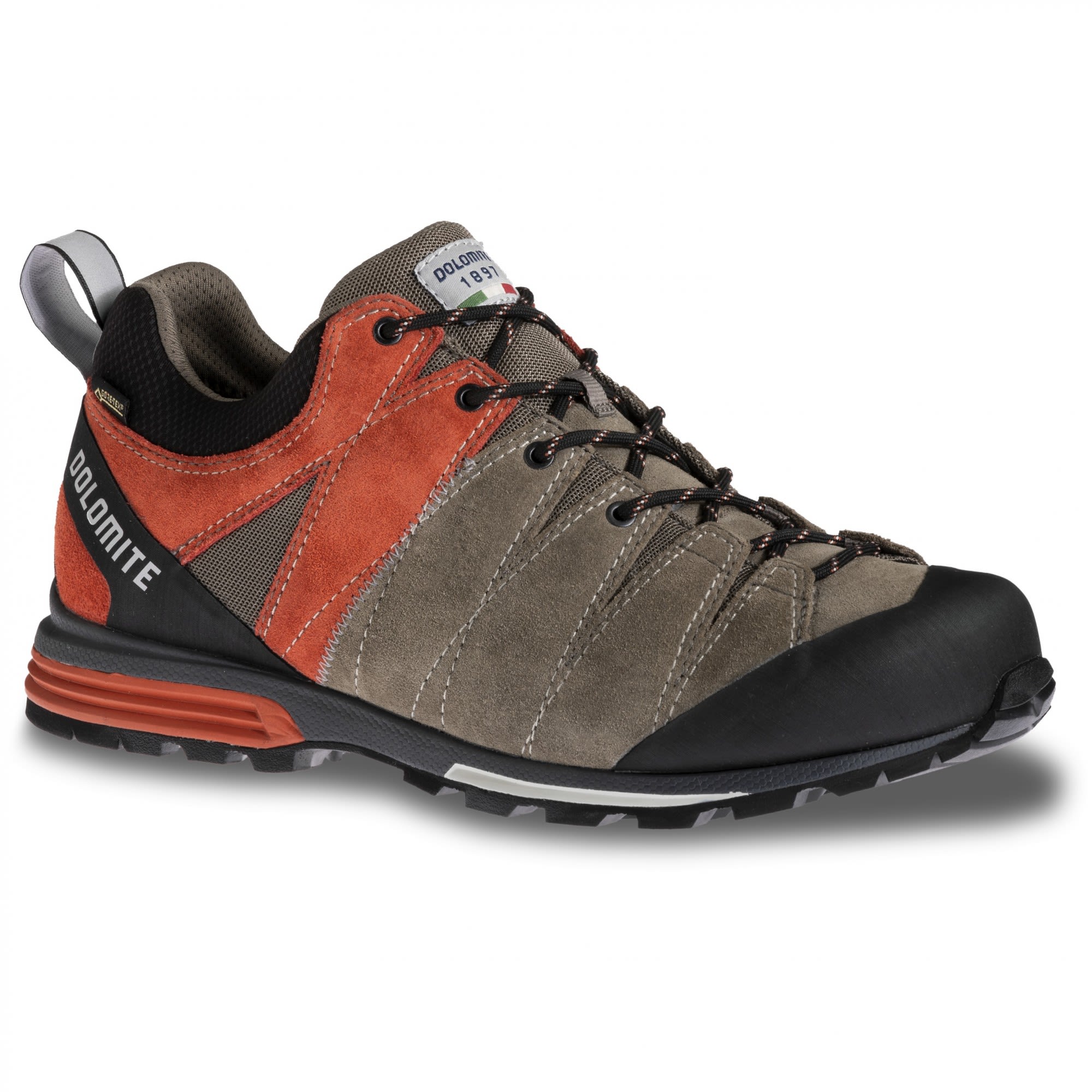 Dolomite Diagonal Pro Gtx(R)(R) Braun - Rot- Male Gore-Tex(R) Hiking- und Approach-Schuhe- Grsse EU 40 2-3 - Farbe Mud Grey - Ochre Red