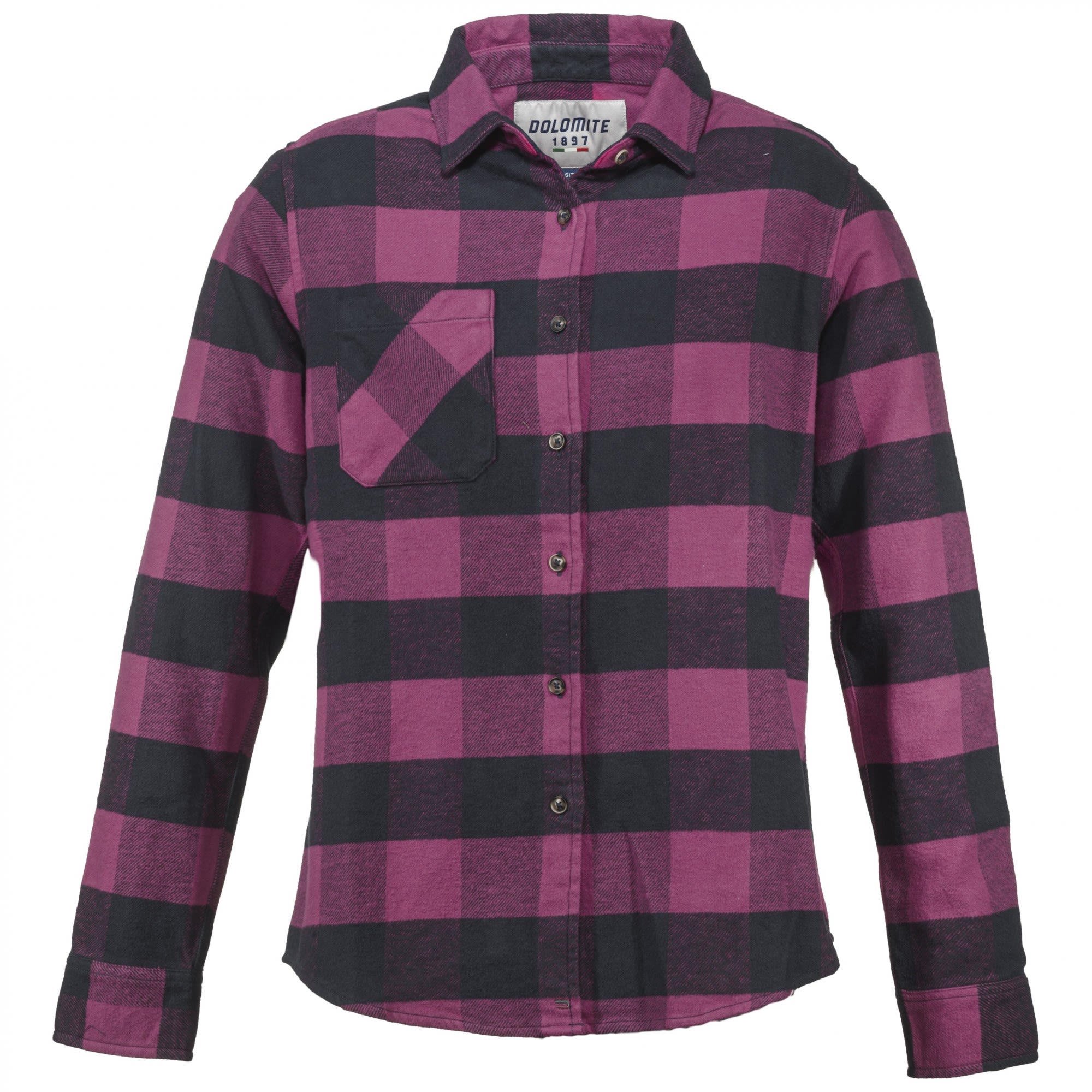 Dolomite Flanell Check Shirt Kariert - Blau - Pink- Female Hemden- Grsse S - Farbe Dark Blue - Sorbet Pink