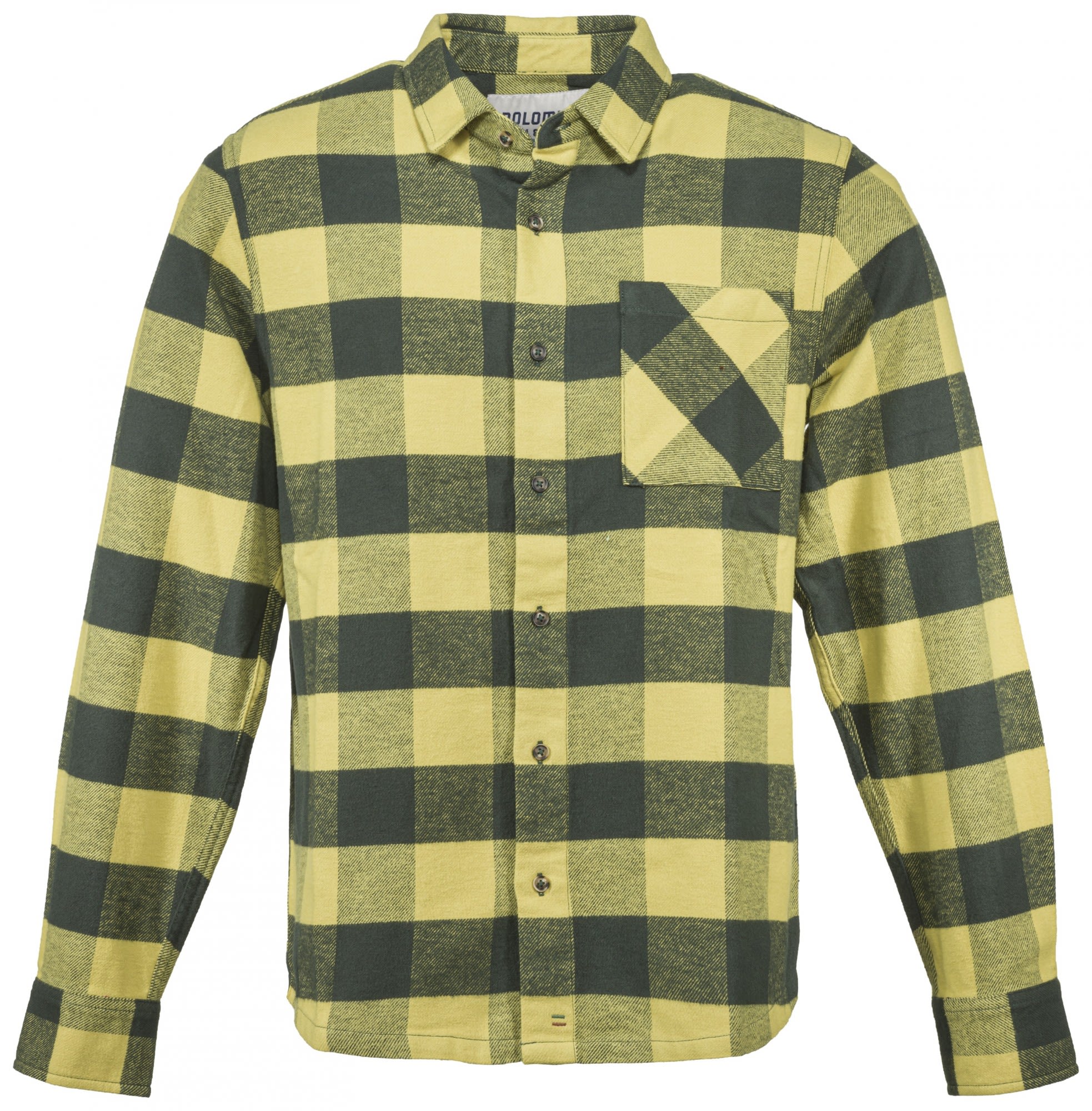 Dolomite Flanell Check Shirt Kariert - Gelb - Grn- Male Hemden- Grsse M - Farbe Spice Yellow - Tree Green