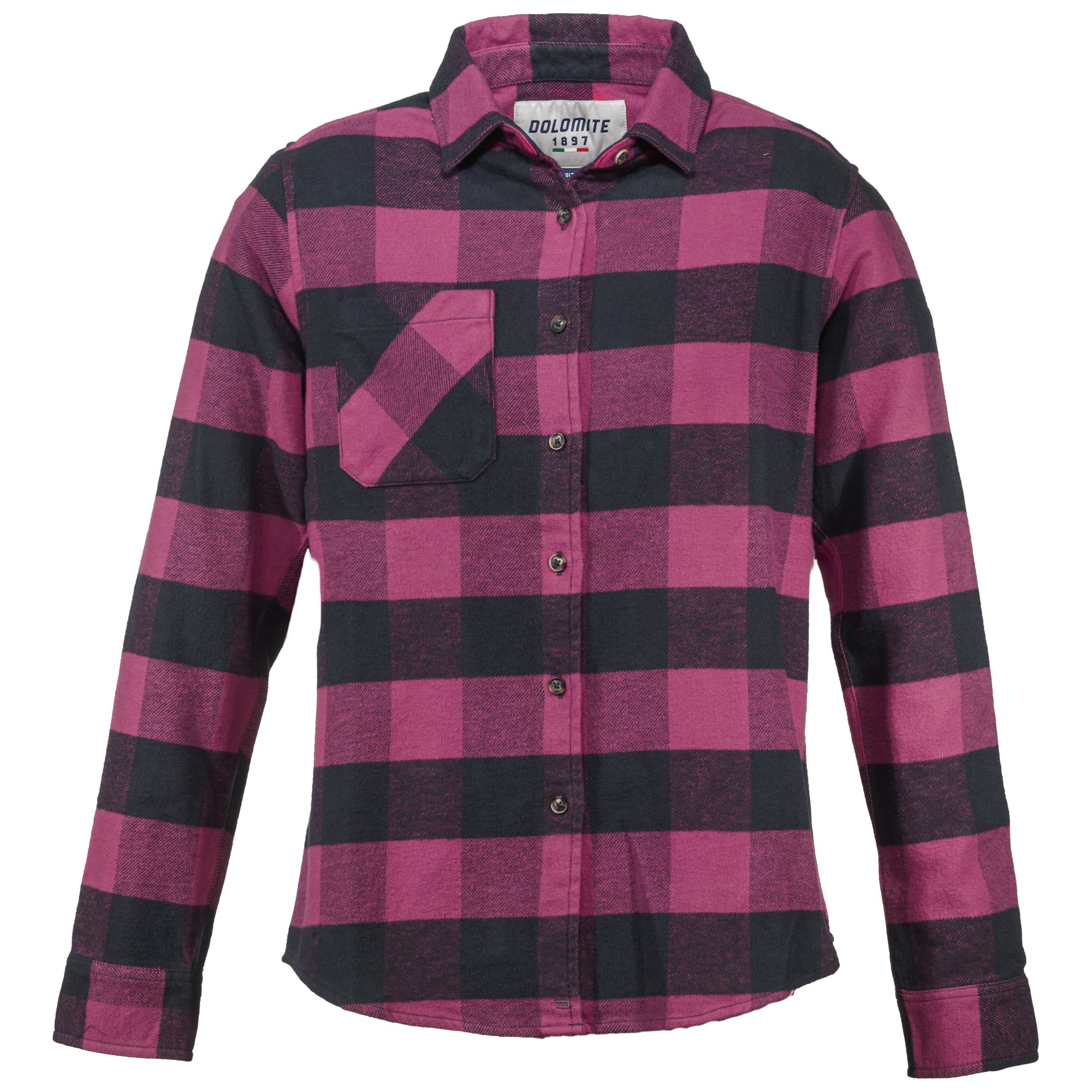 Dolomite Quilted Overshirt Kariert - Blau - Pink- Female Hemden- Grsse XS - Farbe Dark Blue - Sorbet Pink