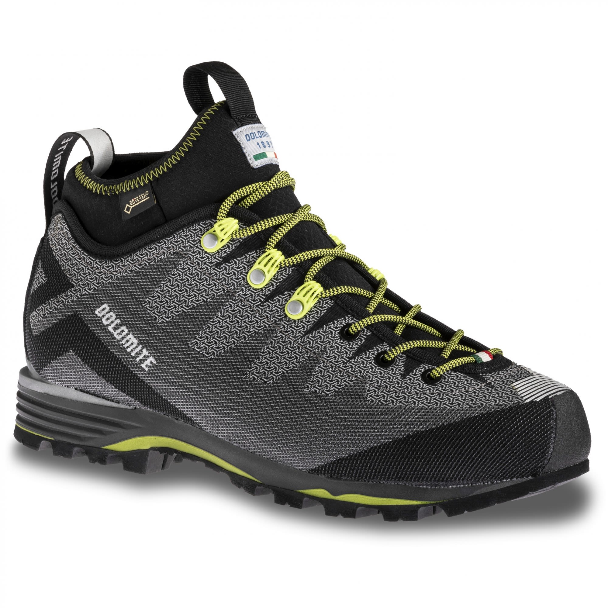 Dolomite Veloce Gtx(R)(R) Grau - Grn- Male Gore-Tex(R) Hiking- und Approach-Schuhe- Grsse EU 45 2-3 - Farbe Pewter Grey - Green Shoot
