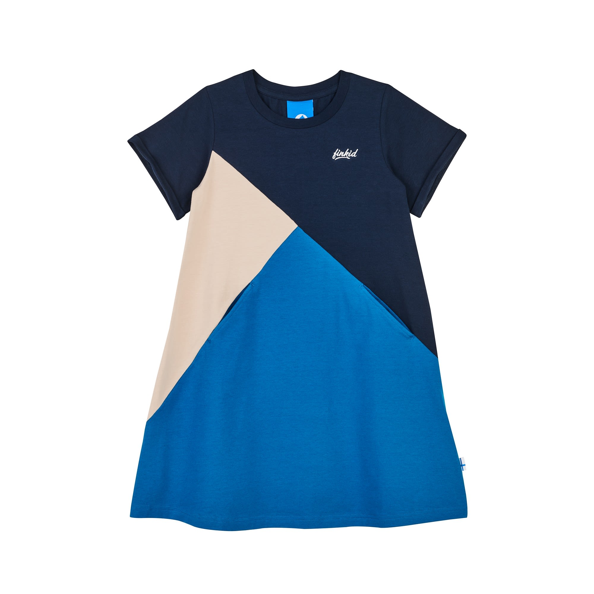 Finkid Girls Merikortti (Vorgngermodell) Colorblock - Blau- Female Kleider- Grsse 110 - 120 - Farbe Navy - Pebble unter Finkid