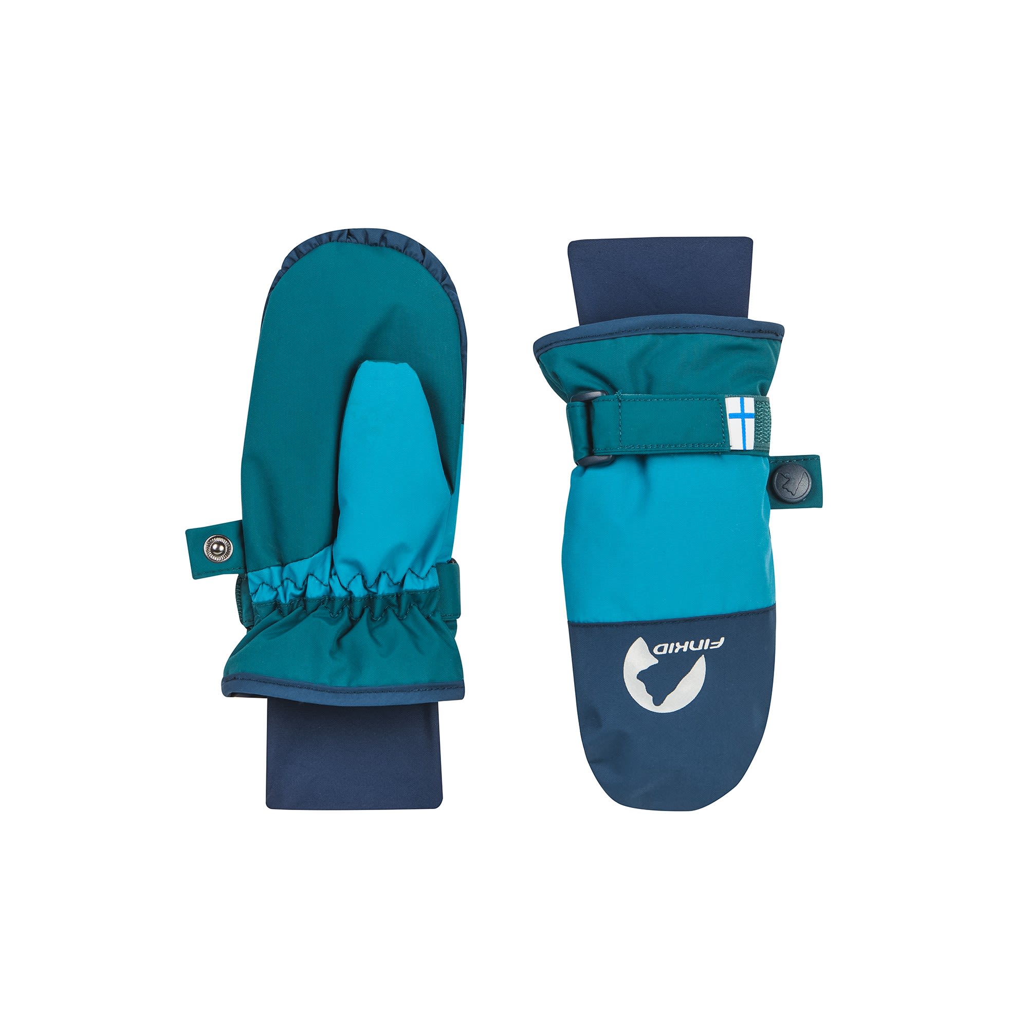 Finkid Kirjava (Vorgngermodell) Colorblock - Blau- Fausthandschuhe- Grsse L - Farbe Deep Teal - Navy unter Finkid