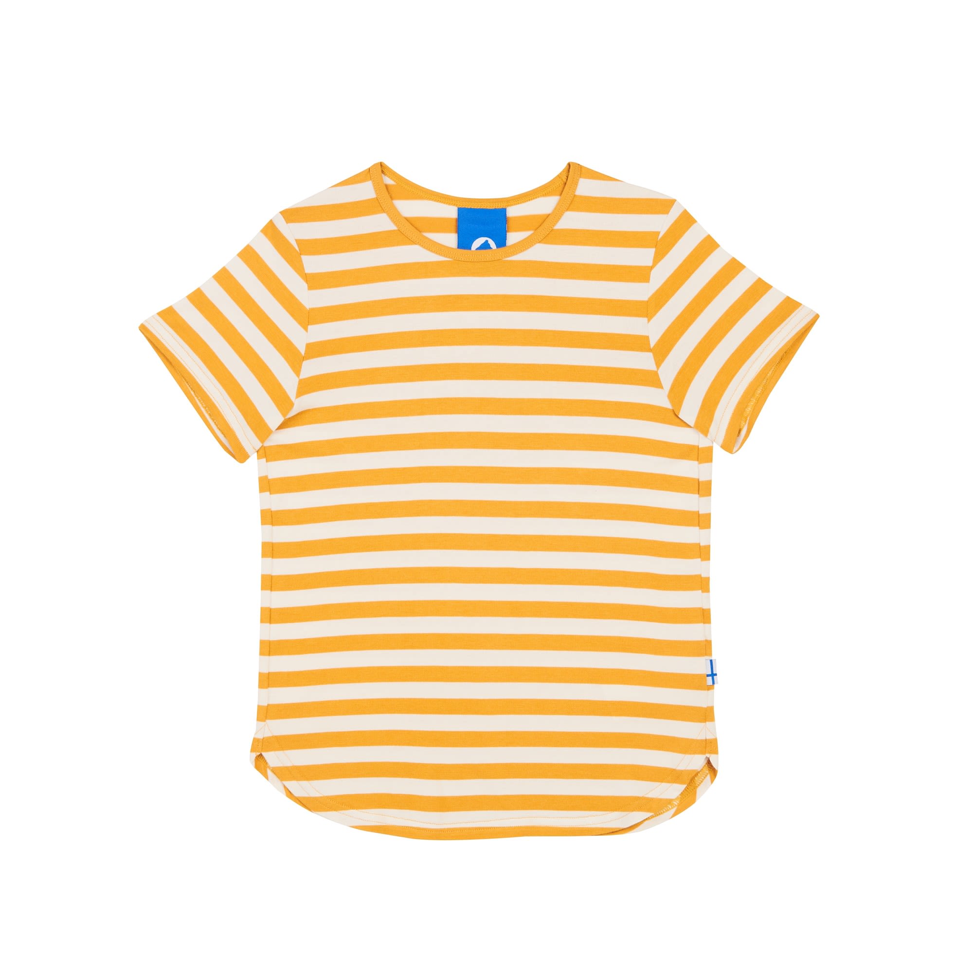 Finkid Maalari (Vorgngermodell) Gestreift - Gelb- Kurzarm-Shirts- Grsse 90 - 100 - Farbe Golden Yellow - Offwhite