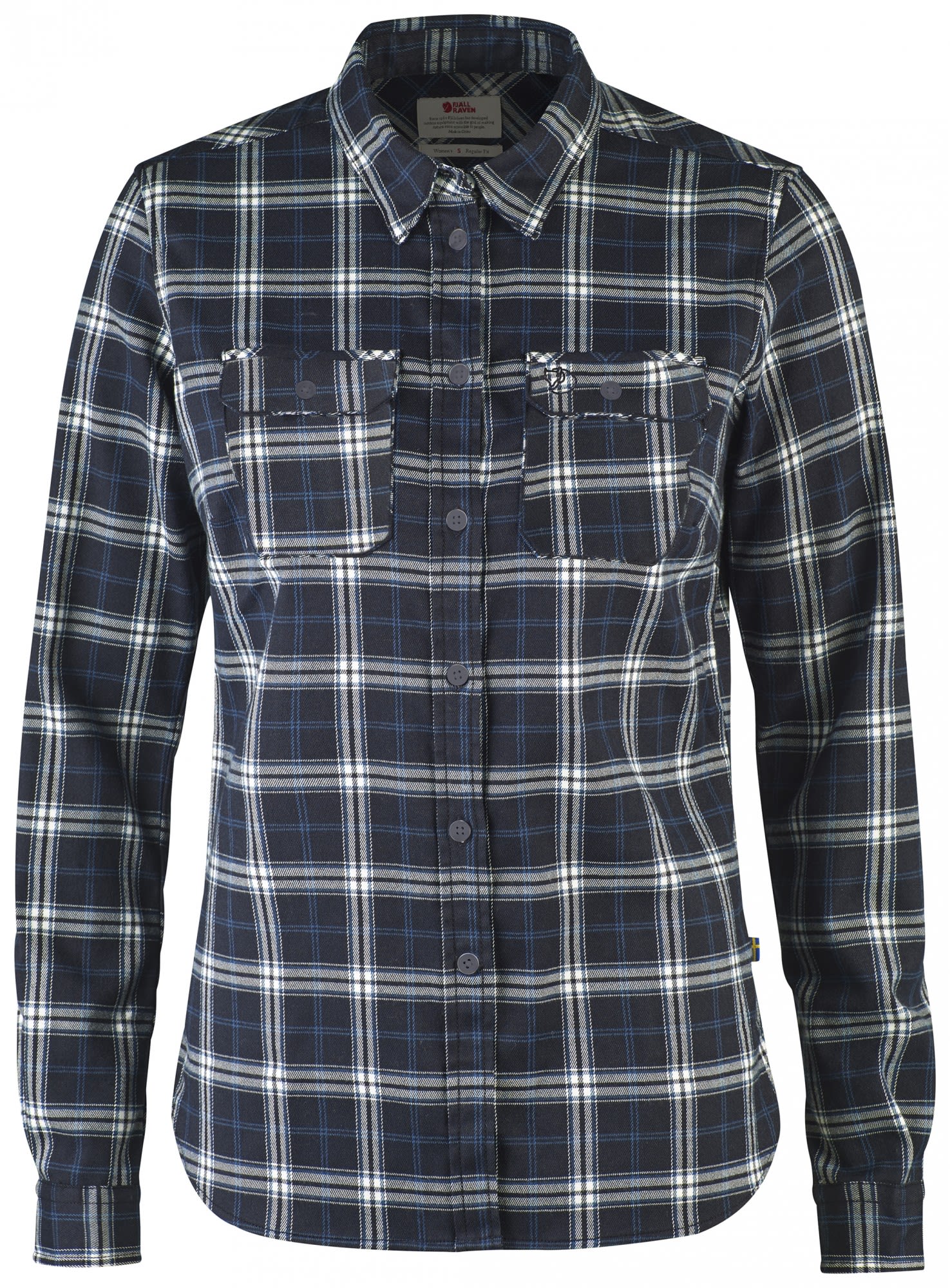 Fjllrven Fjllglim Stretch Shirt Long-Sleeve Kariert - Blau- Female Langarm-Hemden- Grsse XS - Farbe Dark Navy