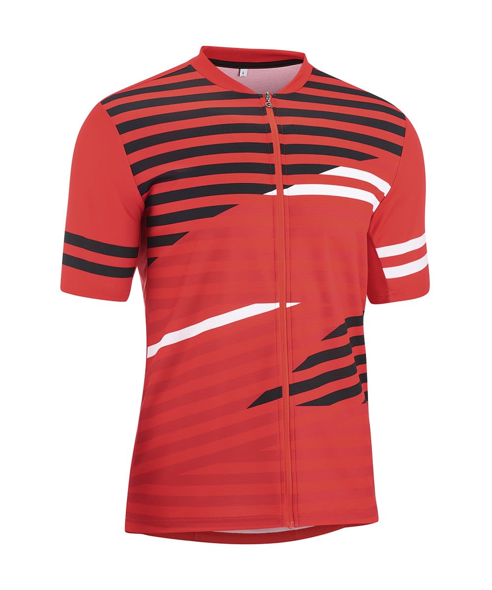 Gonso Agno Gestreift - Rot- Male Kurzarm-Shirts- Grsse L - Farbe High Risk Red