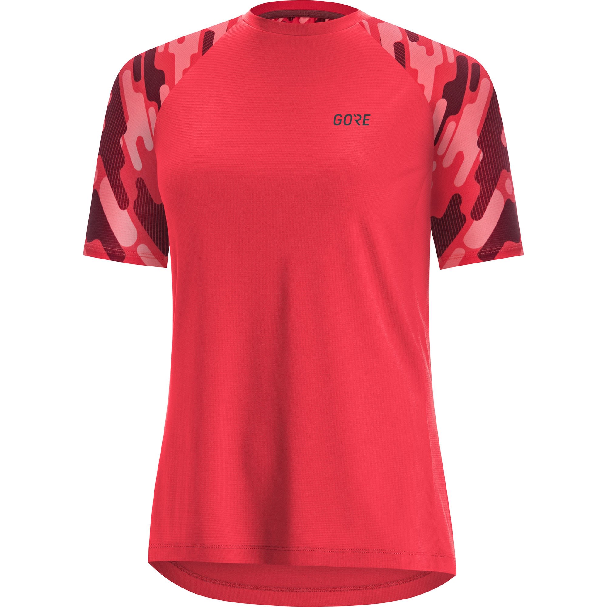 Gore C5 Trail Short Sleeve Jersey Rot- Female Kurzarm-Shirts- Grsse 34 - Farbe Hibiscus Pink - Chestnut Red