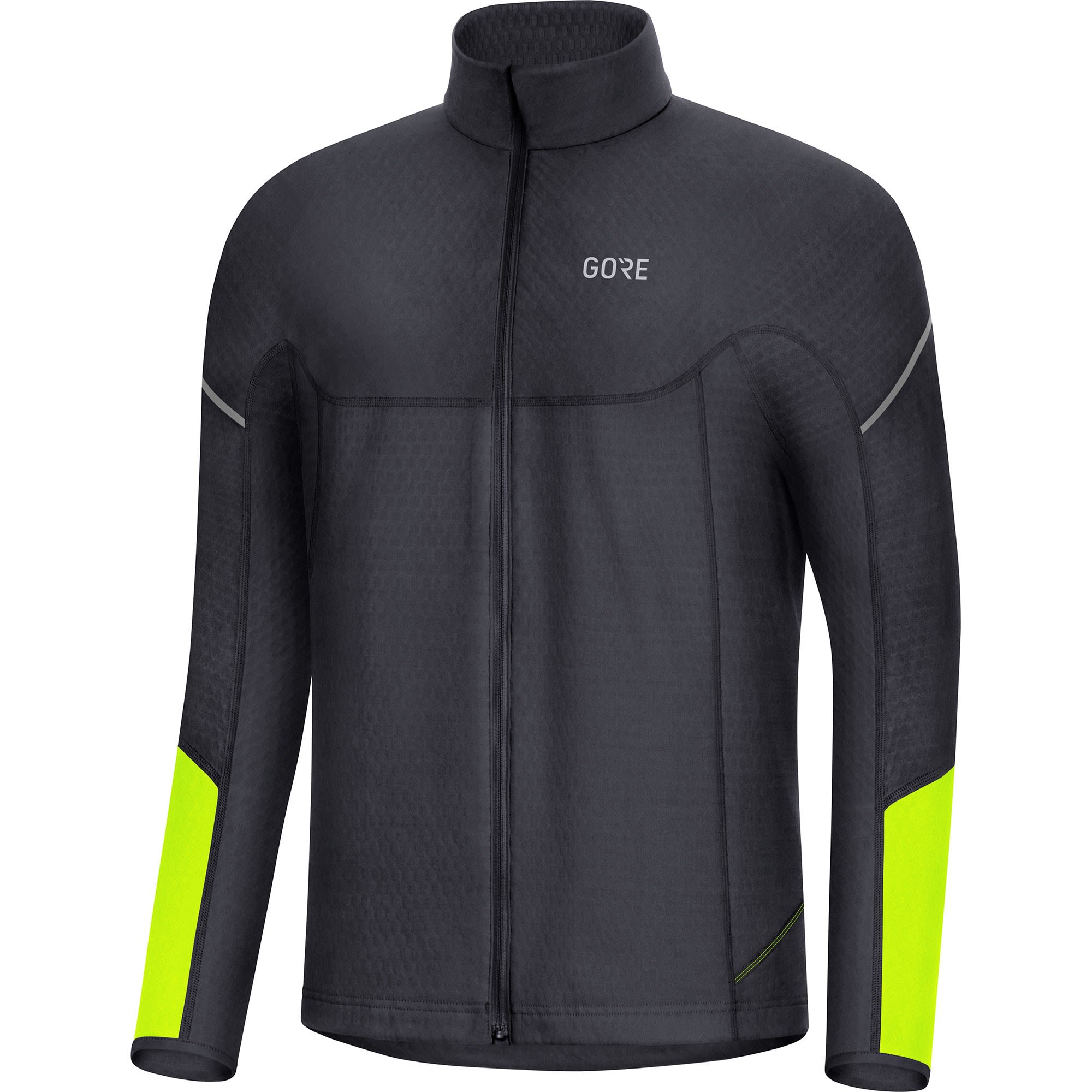 Gore Thermo Long Sleeve Zip Shirt Schwarz- Male Winterjacken- Grsse S - Farbe Black - Neon Yellow