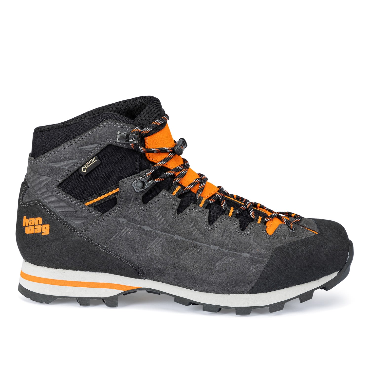 Hanwag Makra Light Gtx(R)(R) Grau- Male Gore-Tex(R) Wander- und Trekkingstiefel- Grsse EU 40-5 - Farbe Asphalt - Orange