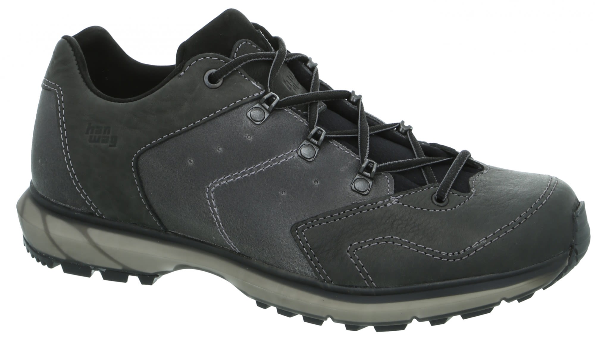 Hanwag Palung Low Grau - Schwarz- Male Freizeitschuhe- Grsse EU 41-5 - Farbe Asphalt - Black