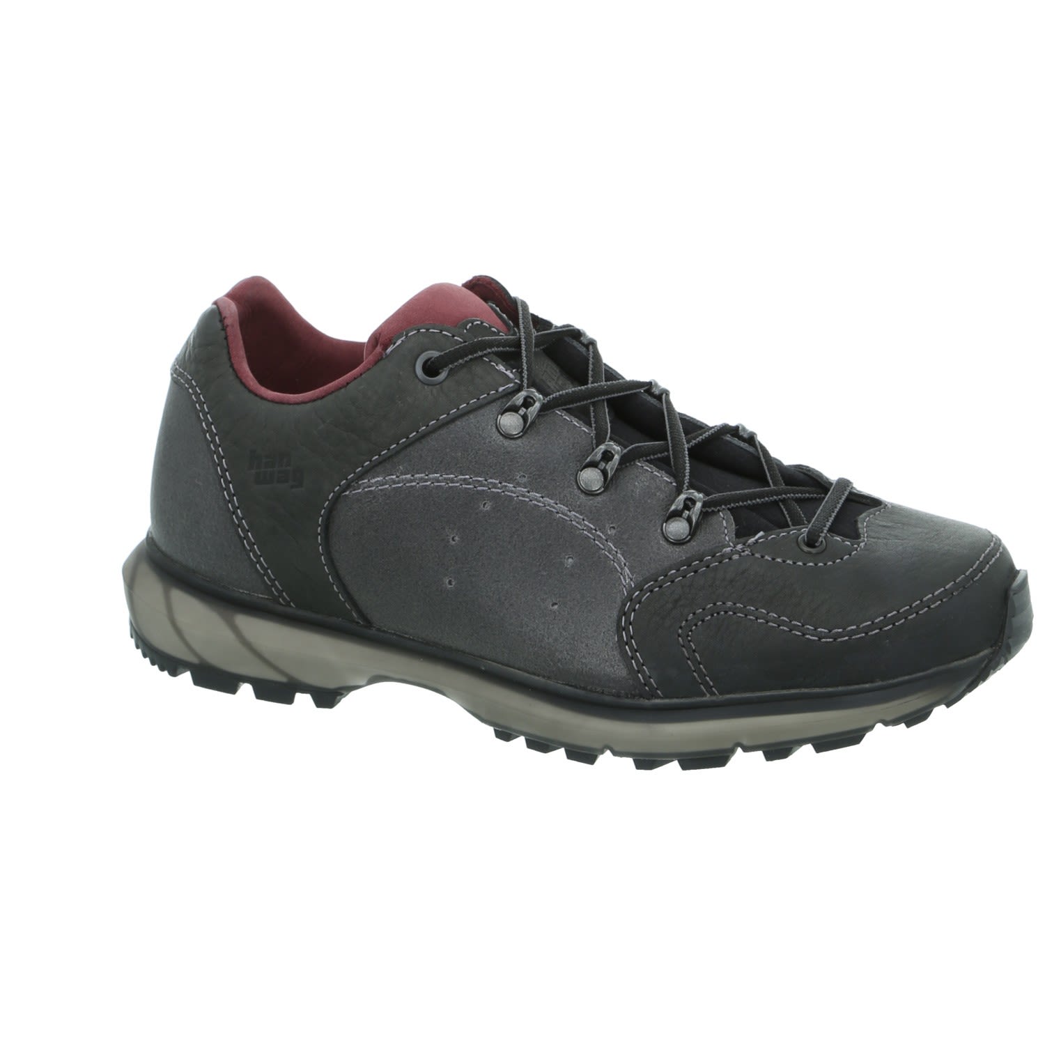 Hanwag Tsoma Low Grau- Female Hiking- und Approachschuhe- Grsse EU 36 - Farbe Asphalt - Dark Garnet