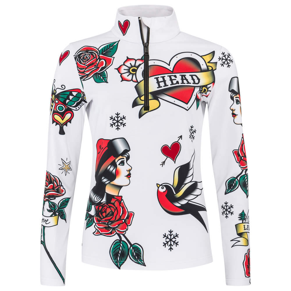 Head Rebels Flash Midlayer Weiss- Female Langarm-Shirts- Grsse XS - Farbe White - Red