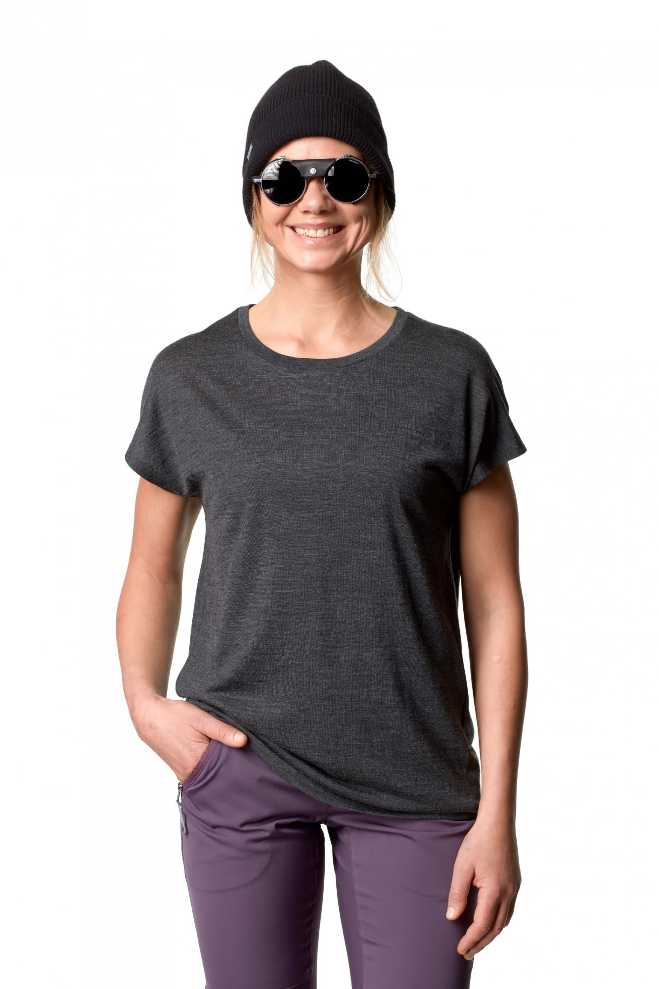 Houdini Activist Tee Schwarz- Female Merino T-Shirts- Grsse XXS - Farbe True Black