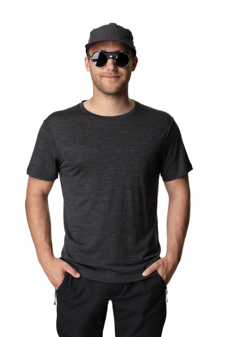 Houdini Activist Tee Schwarz- Male Merino T-Shirts- Grsse XS - Farbe True Black