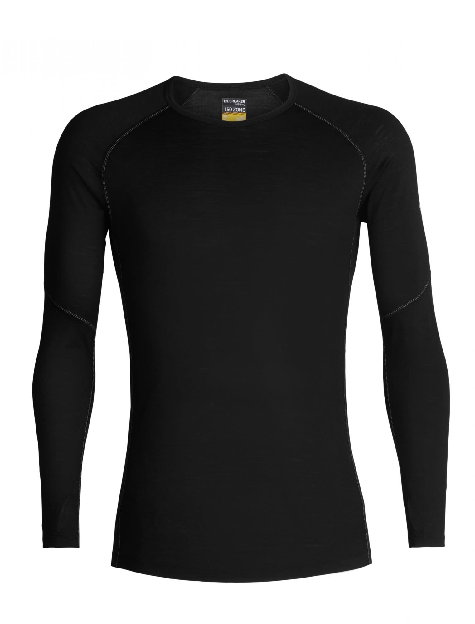 Icebreaker 150 Zone Long-Sleeve Crewe Schwarz- Male Merino Langarm-Shirts- Grsse M - Farbe Black