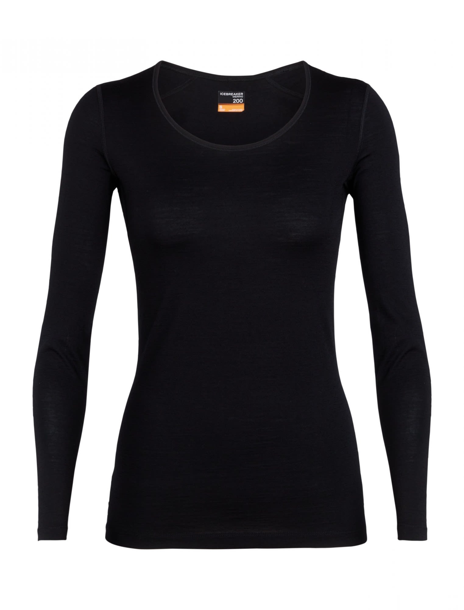 Icebreaker 200 Oasis Long-Sleeve Scoop Schwarz- Female Merino Langarm-Shirts- Grsse XS - Farbe Black