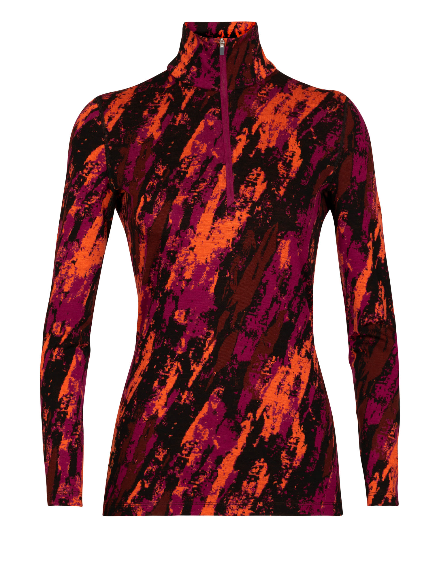 Icebreaker 250 Vertex Long-Sleeve Half Zip Sedimentary Rot - Schwarz- Female Merino Langarm-Shirts- Grsse S - Farbe Cherry - Flash - Black - J