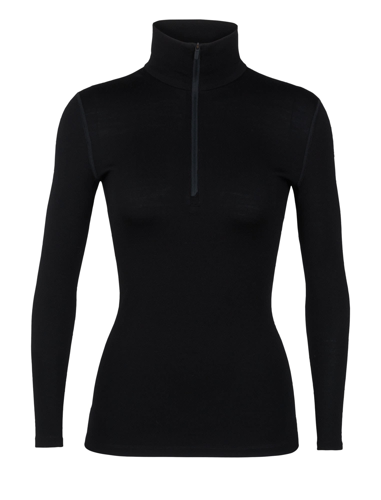 Icebreaker 260 Tech Long-Sleeve Half Zip Schwarz- Female Merino Langarm-Shirts- Grsse S - Farbe Black