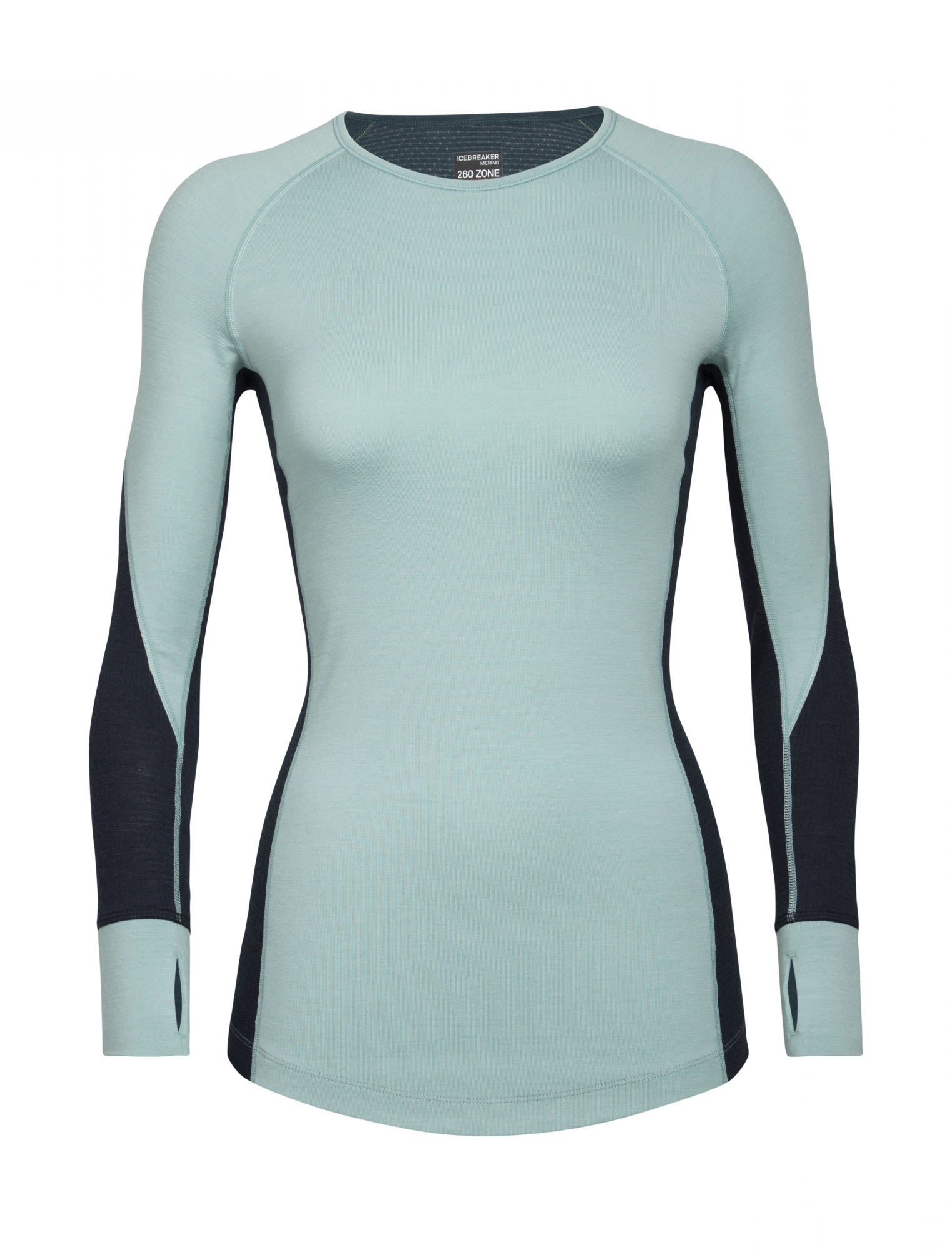 Icebreaker 260 Zone Long-Sleeve Crewe Colorblock- Female Merino Unterwsche- Grsse M - Farbe Hydro - Midnight Navy