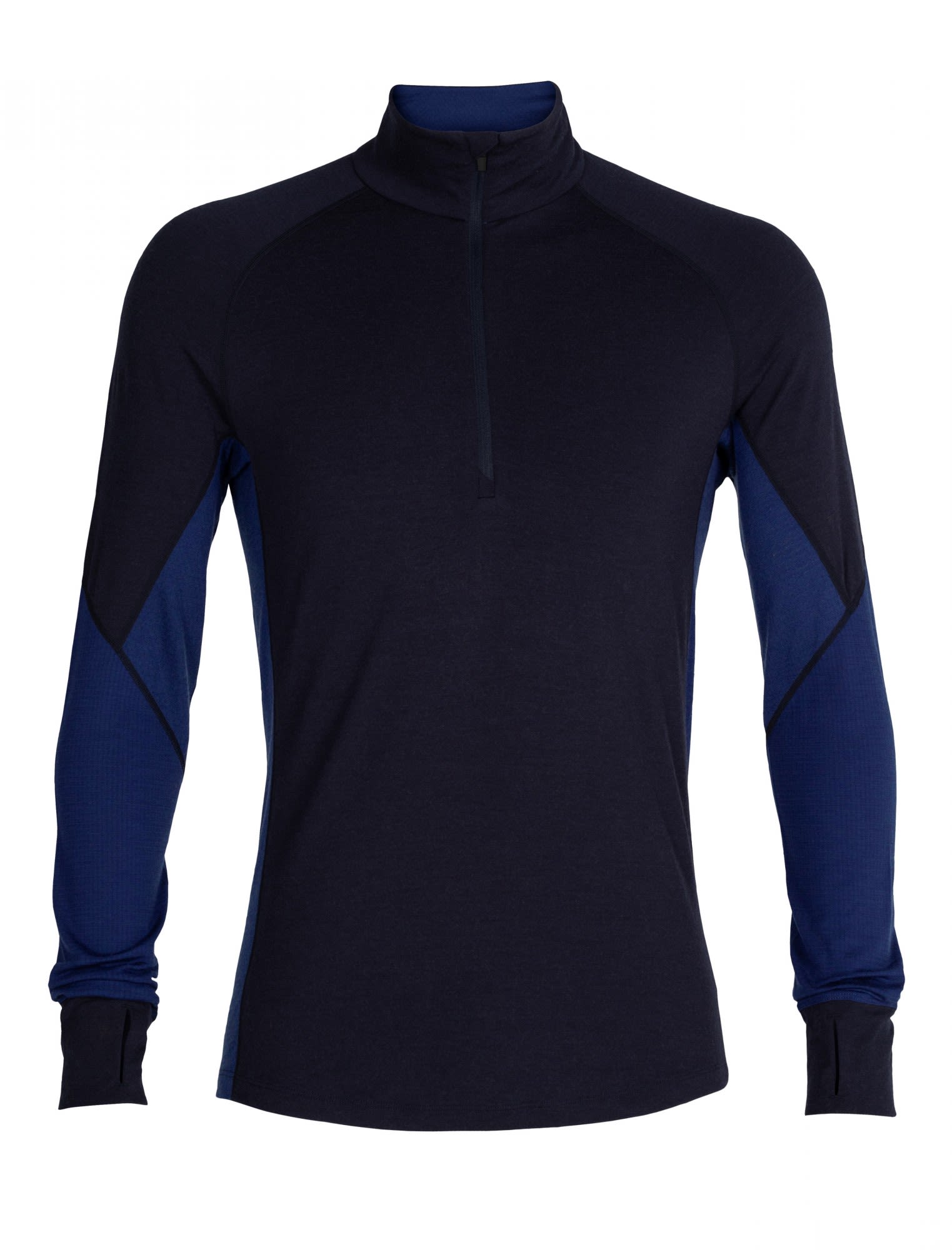 Icebreaker 260 Zone Long-Sleeve Half Zip Blau- Male Merino Langarm-Shirts- Grsse S - Farbe Midnight Navy - Royal Navy