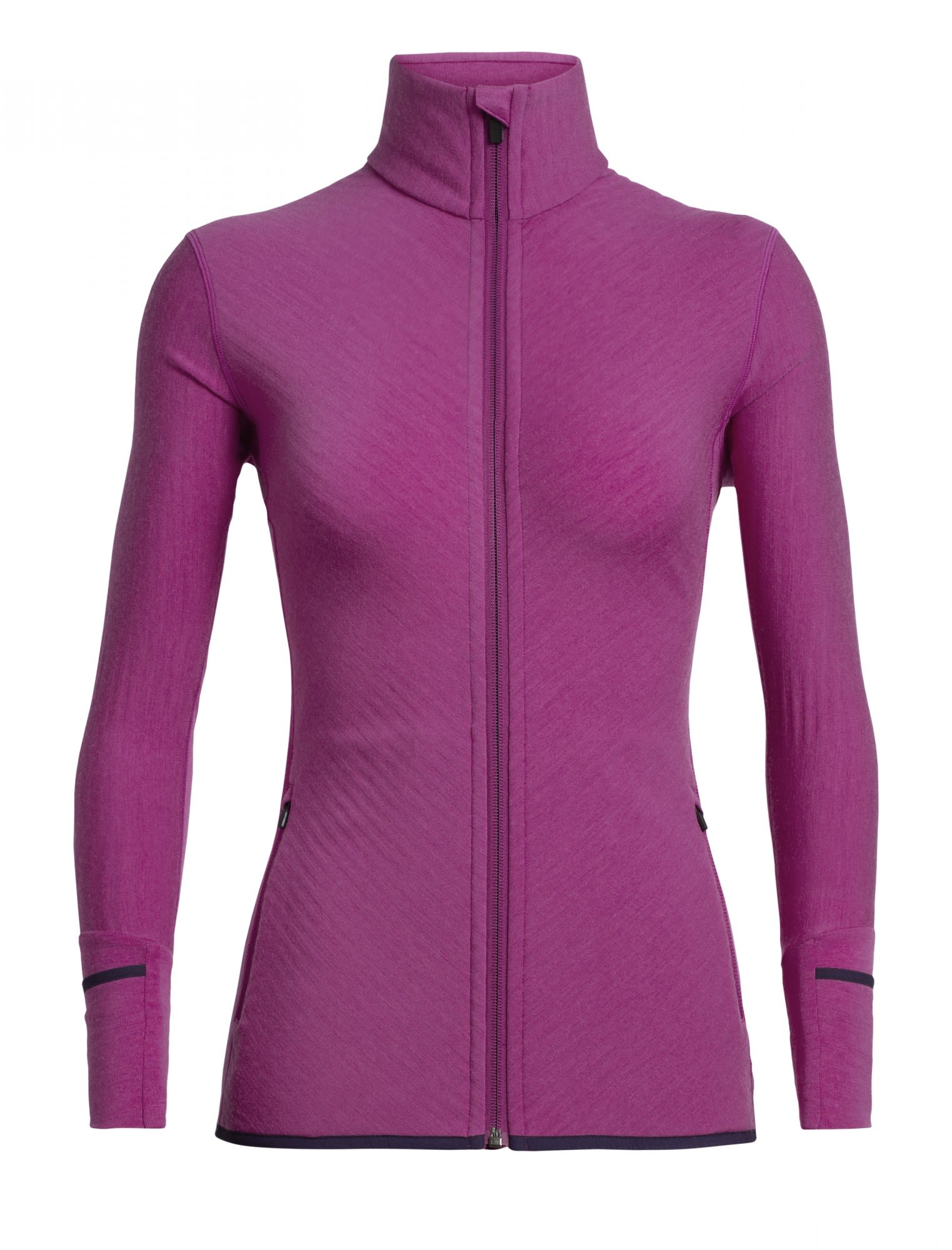 Icebreaker Descender Long-Sleeve Zip Pink- Female Merino Anoraks- Grsse XS - Farbe Amore