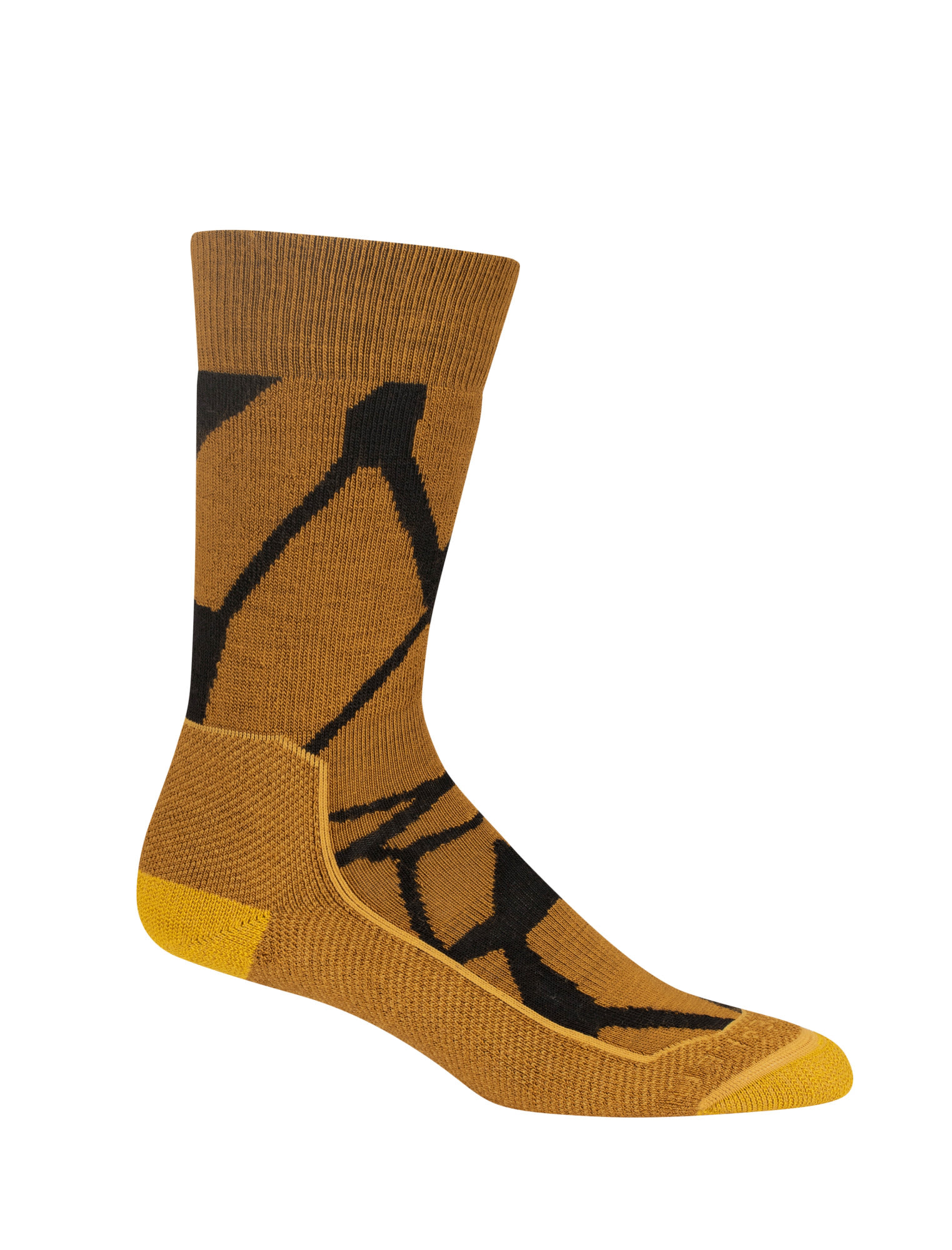 Icebreaker Hike+ Medium Crew Fractured Landscapes Braun- Female Merino Wander- und Trekkingsocken- Grsse M - Farbe Clove - Black - Silent Gold