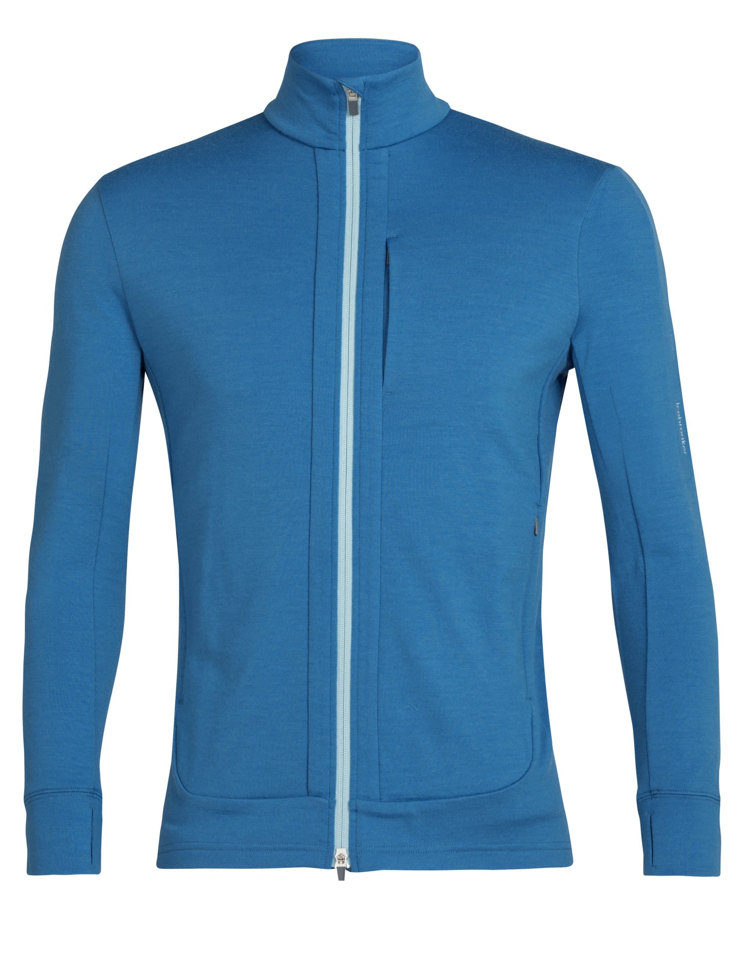 Icebreaker Quantum III Long-Sleeve Zip Blau- Male Merino Ponchos und Capes- Grsse L - Farbe Azul - Haze