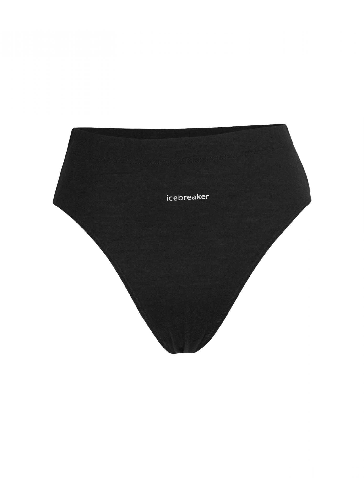 Icebreaker Queens High CUT Brief Schwarz- Female Merino Lange Unterhosen- Grsse S - Farbe Black