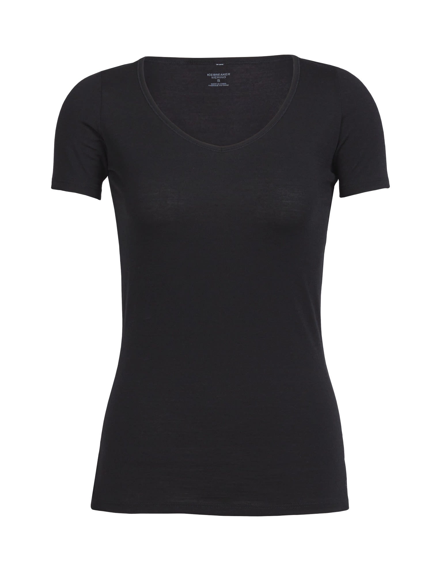 Icebreaker Siren Short-Sleeve Sweetheart Schwarz- Female Merino Langarm-Shirts- Grsse XS - Farbe Black