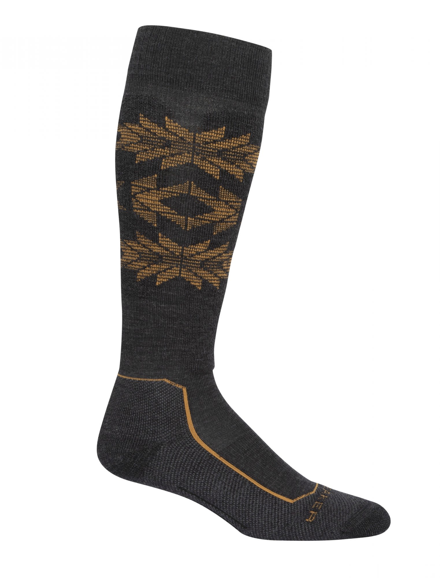 Icebreaker Ski+ Light Over THE Calf Ski Heritage Grau- Male Merino Socken- Grsse M - Farbe Jet Hthr