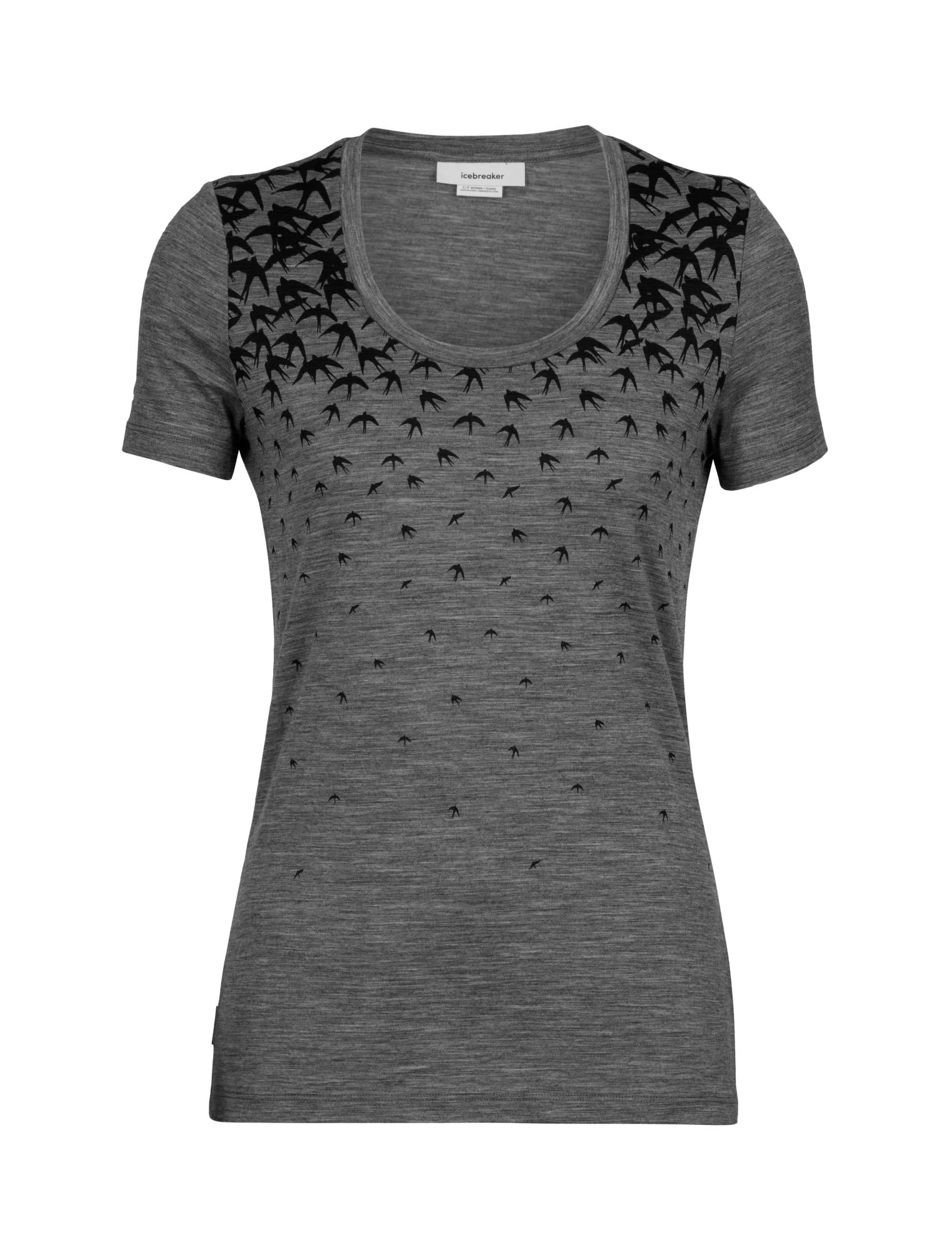 Icebreaker Tech Lite II Short-Sleeve Scoop Tee Migration Grau- Female Merino Kurzarm-Shirts- Grsse S - Farbe Gritstone Hthr