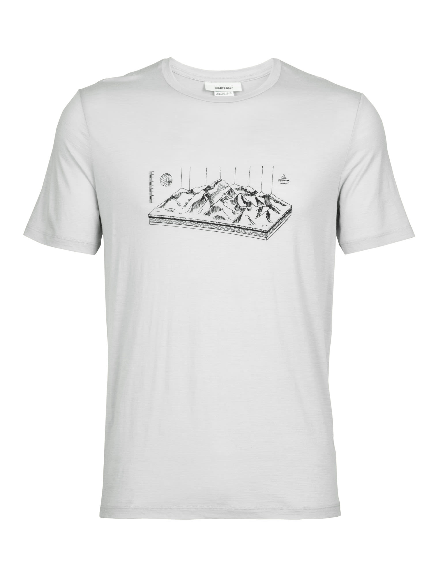 Icebreaker Tech Lite II Short-Sleeve Tee Alps 3D Weiss- Male Merino Kurzarm-Shirts- Grsse S - Farbe Ether