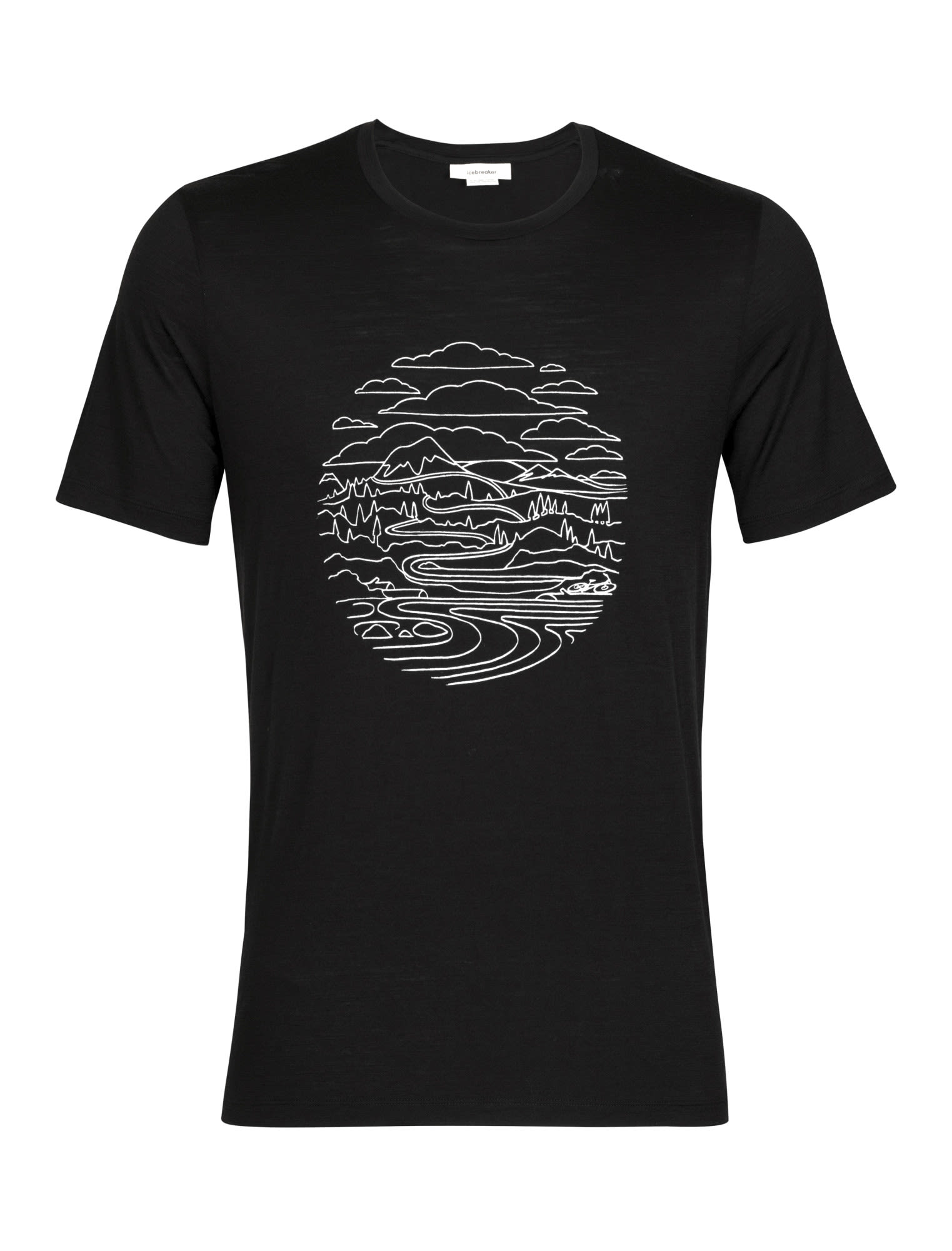 Icebreaker Tech Lite II Short-Sleeve Tee Pump Track Schwarz- Male Merino Kurzarm-Shirts- Grsse S - Farbe Black