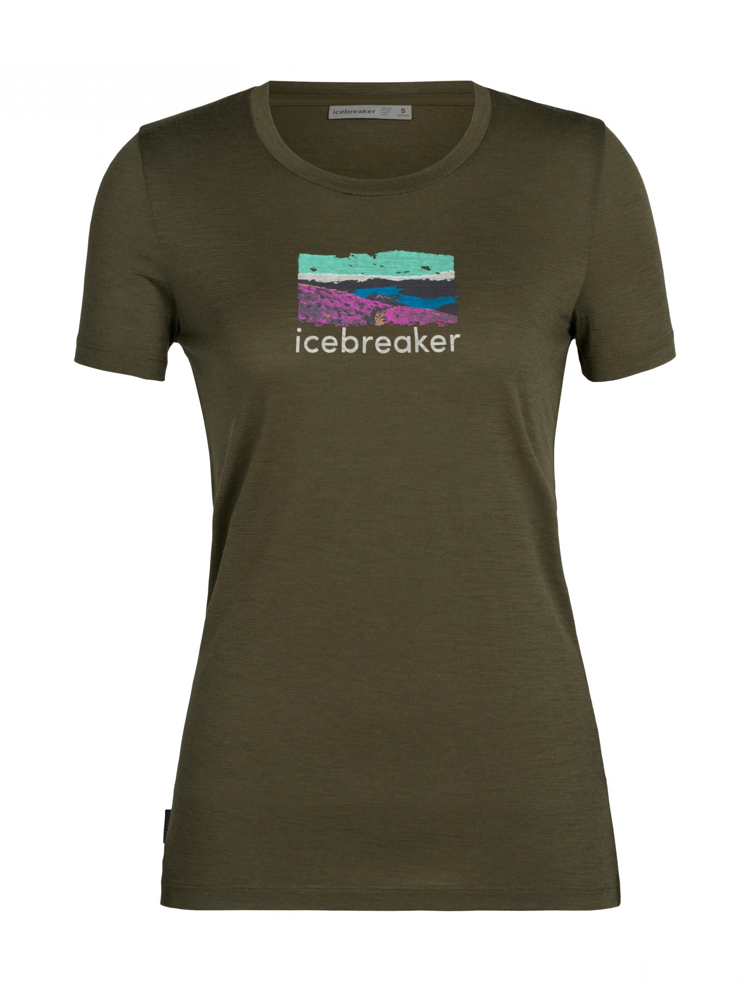Icebreaker Tech Lite II Short-Sleeve Tee Trailhead Grn- Female Merino Kurzarm-Shirts- Grsse S - Farbe Loden