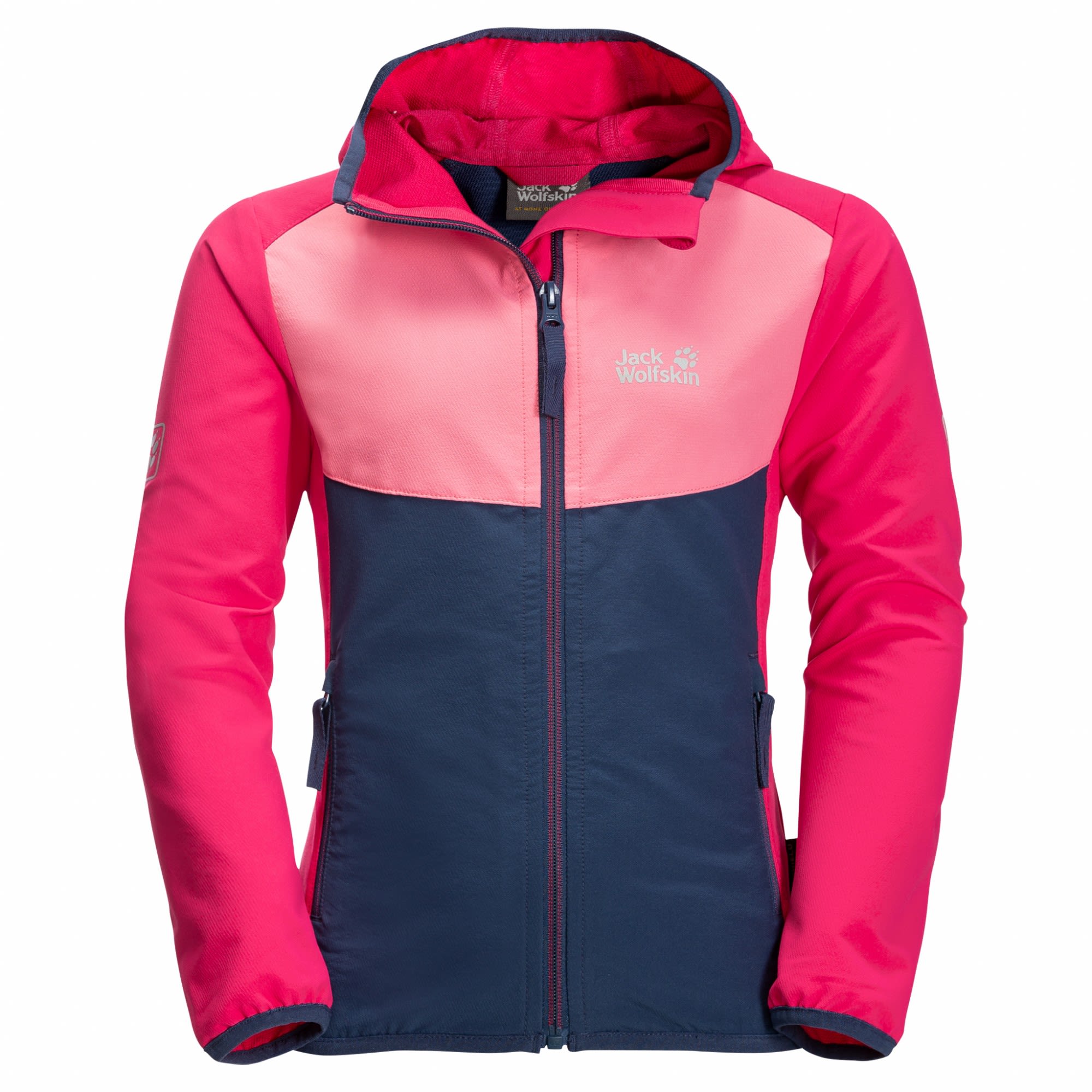 Jack Wolfskin Girls Turbulence Colorblock - Blau - Pink- Female Anoraks- Grsse 116 - Farbe Dark Indigo