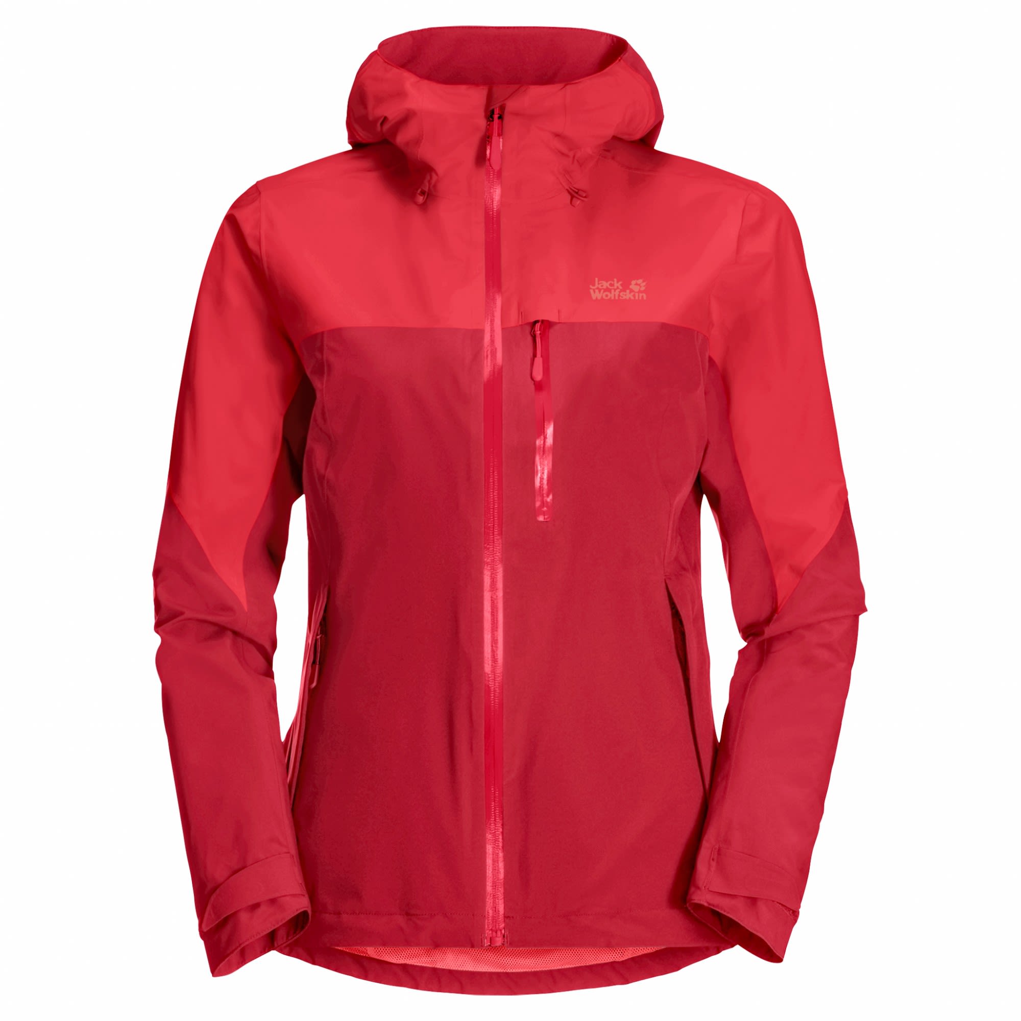 Jack Wolfskin GO Hike Jacket Colorblock- Female Anoraks- Grsse M - Farbe Bright Scarlet