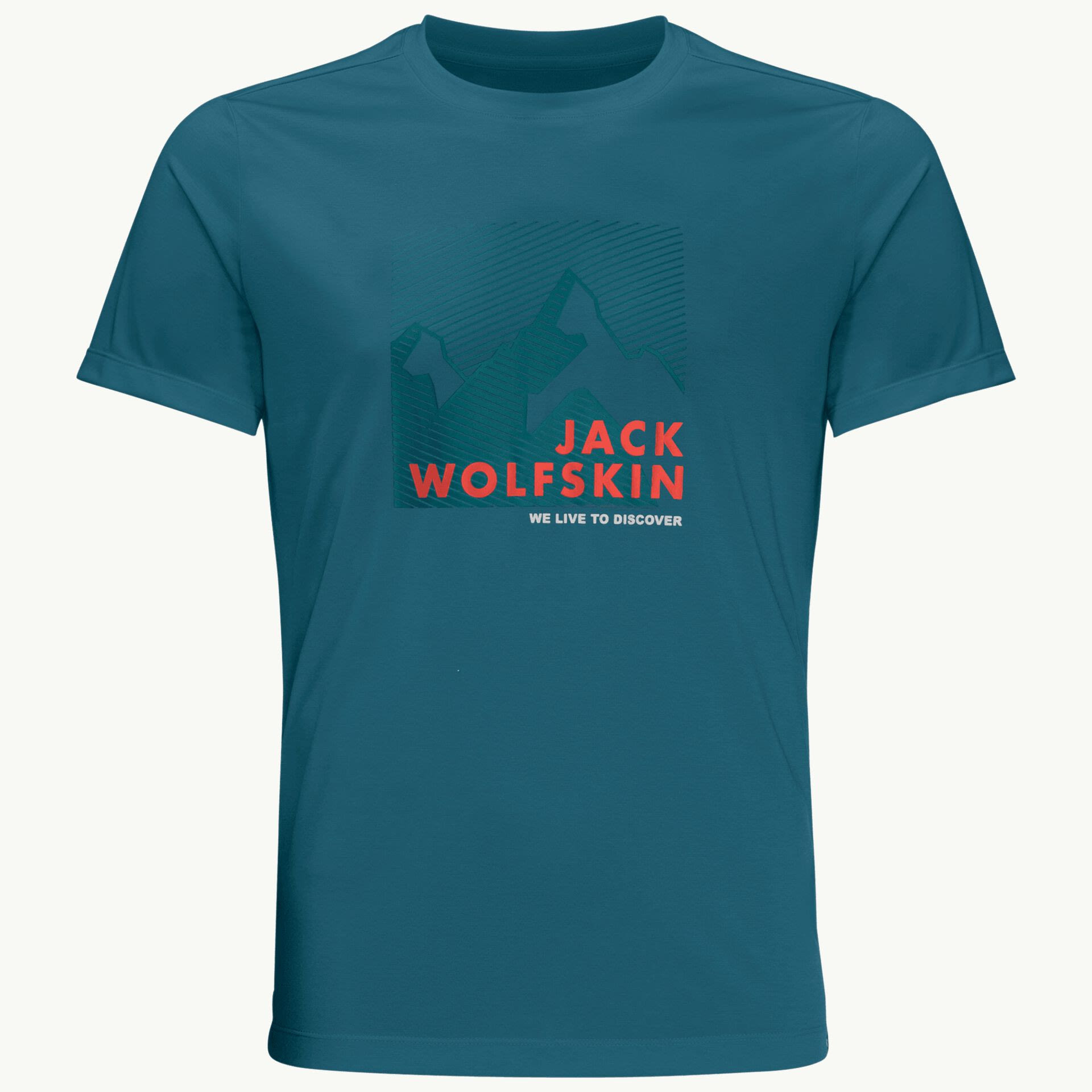Jack Wolfskin Hiking S-S Graphic T Blau- Male Kurzarm-Shirts- Grsse S - Farbe Blue Coral