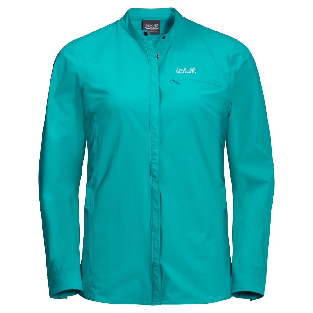 Jack Wolfskin Hilltop Trail Shirt Blau- Female Langarm-Shirts- Grsse M - Farbe Aquamarine