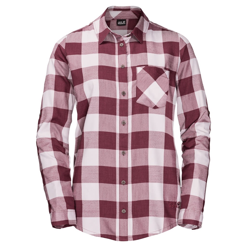 Jack Wolfskin Holmstad Shirt Kariert - Lila- Female Langarm-Hemden- Grsse S - Farbe Violet Pearl Checks
