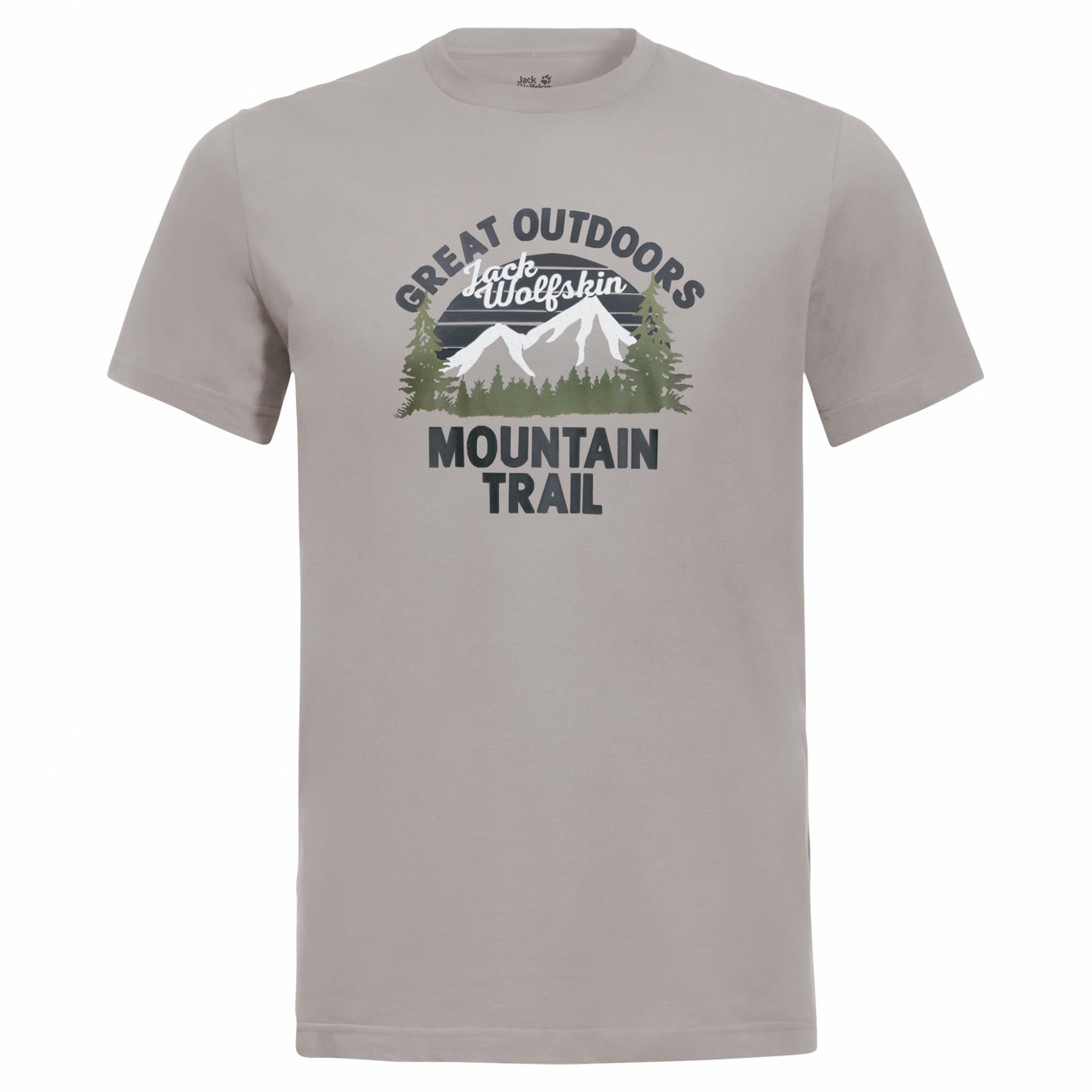 Jack Wolfskin JW Mountain Trail T Grau- Male Kurzarm-Shirts- Grsse S - Farbe Ash Grey