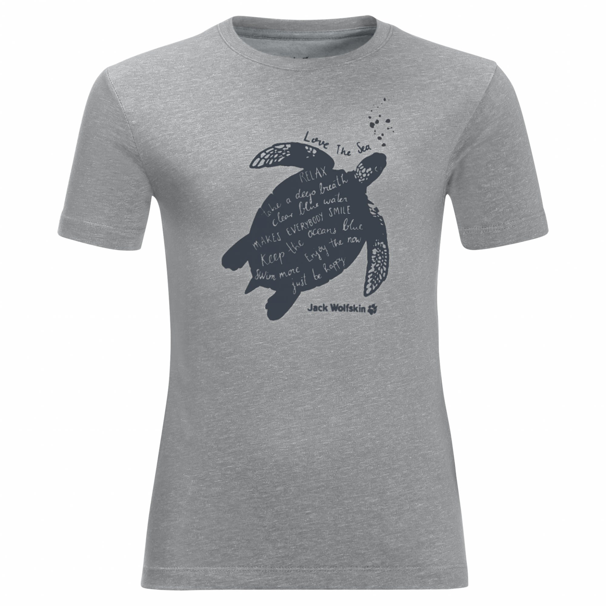 Jack Wolfskin Kids Ocean Turtle T Grau- Kurzarm-Shirts- Grsse 92 - Farbe Alloy