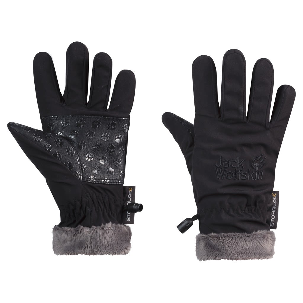 Jack Wolfskin Kids Softshell Highloft Gloves Schwarz- Fingerhandschuhe- Grsse 116 - Farbe Black