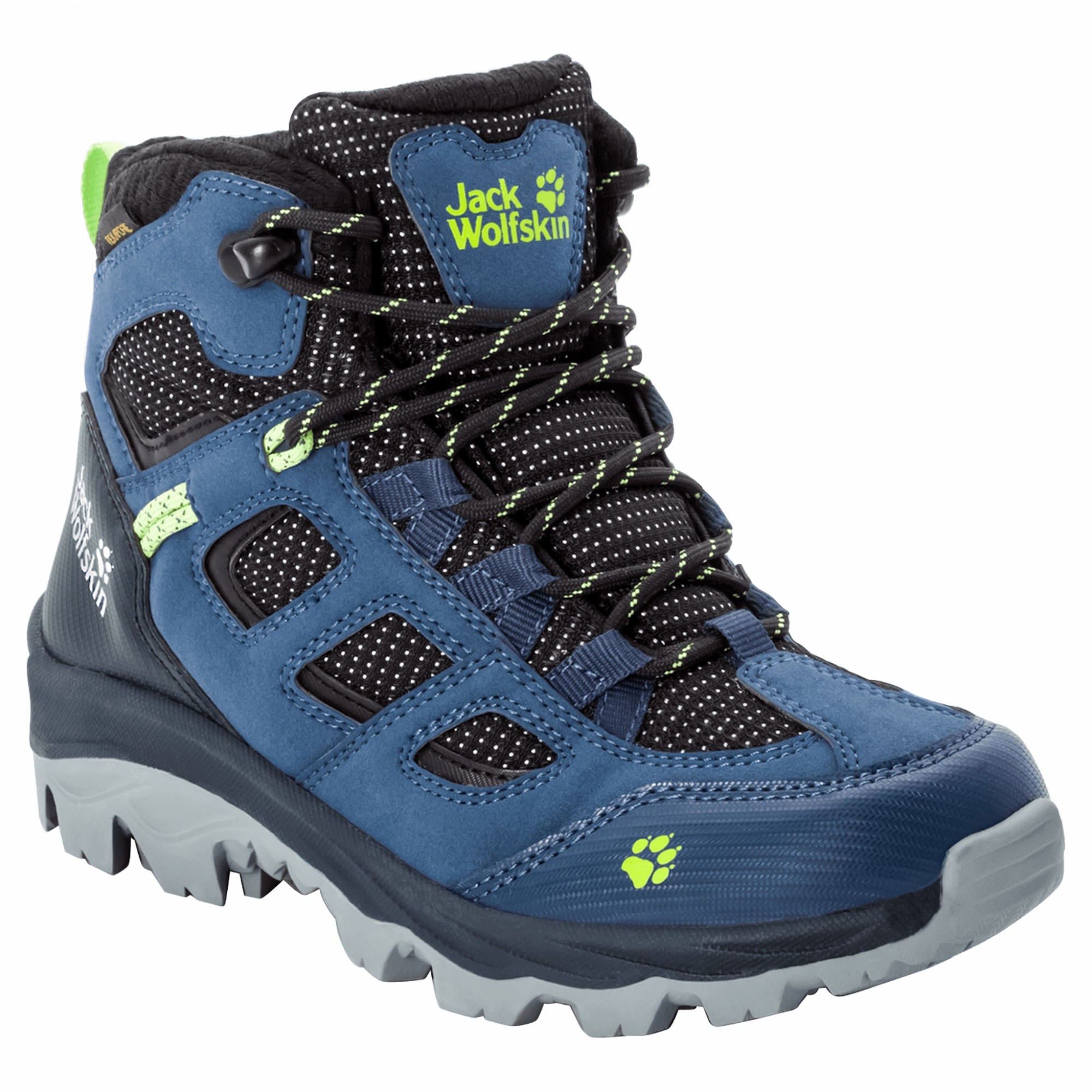 Jack Wolfskin Kids Vojo Texapore Mid Blau- Wander- und Trekkingstiefel- Grsse EU 27 - Farbe Dark Blue - Lime